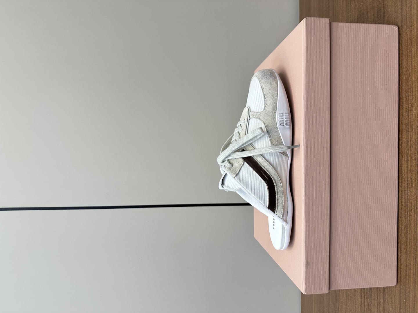 [TOP] Miu Miu Half Sneakers Cowhide - White