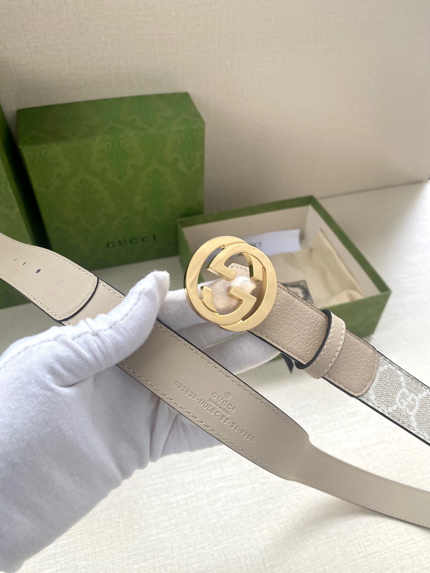 [TOP] GUCCI GG Supreme Canvas Belt Calfskin - 3.0cm