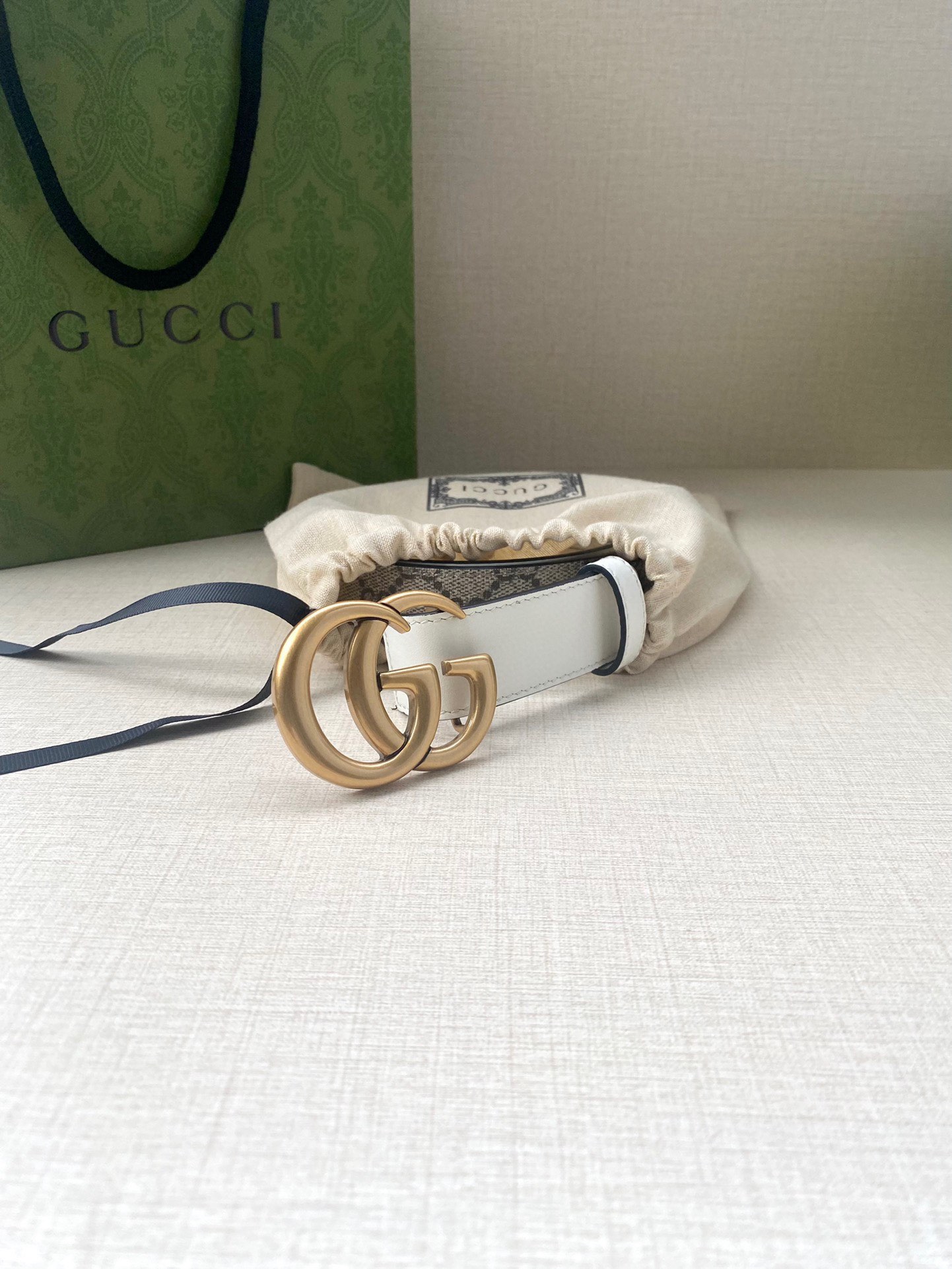 [TOP] GUCCI GG Supreme Canvas Belt Calfskin - 3.0cm