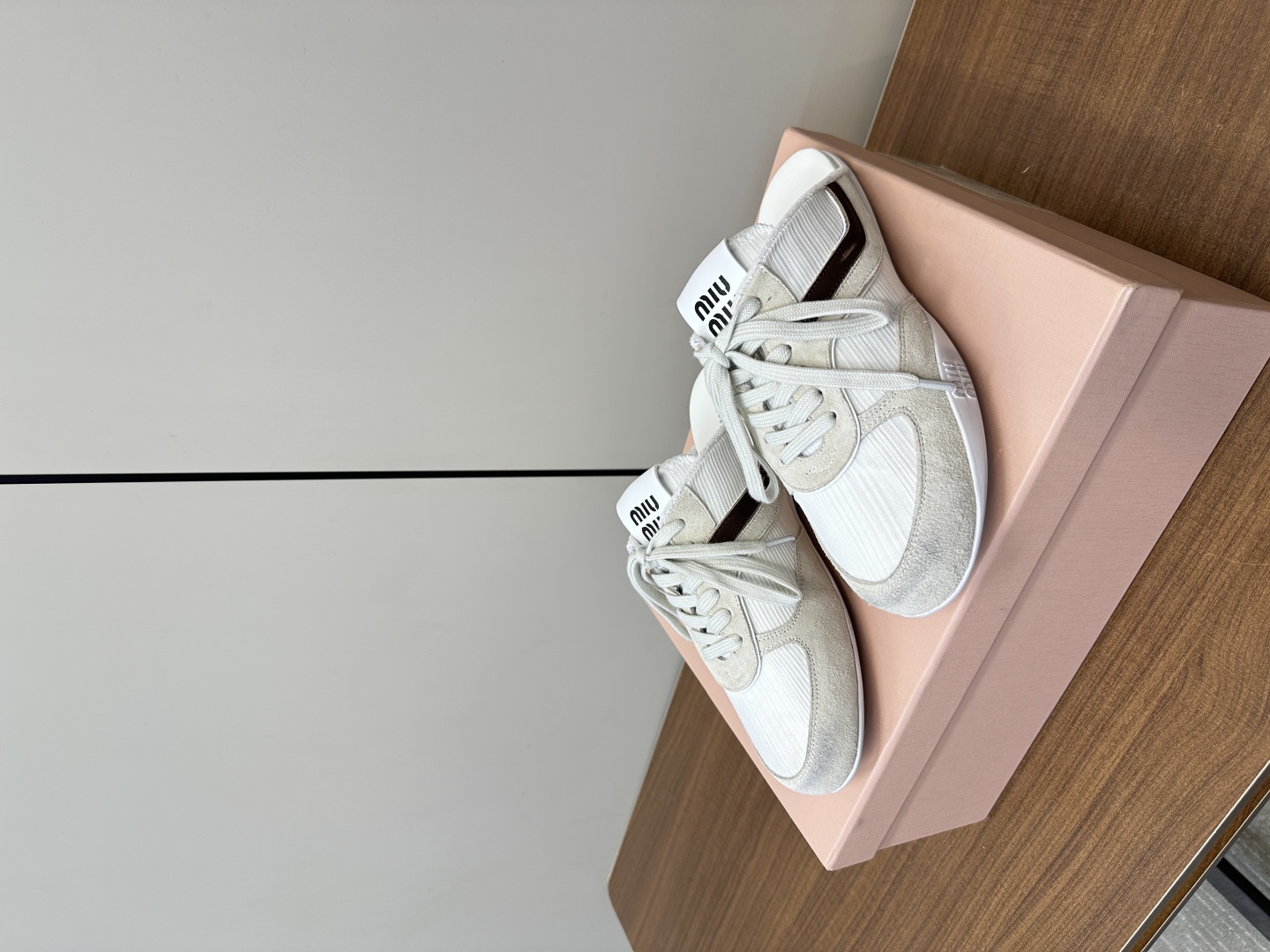 [TOP] Miu Miu Half Sneakers Cowhide - White
