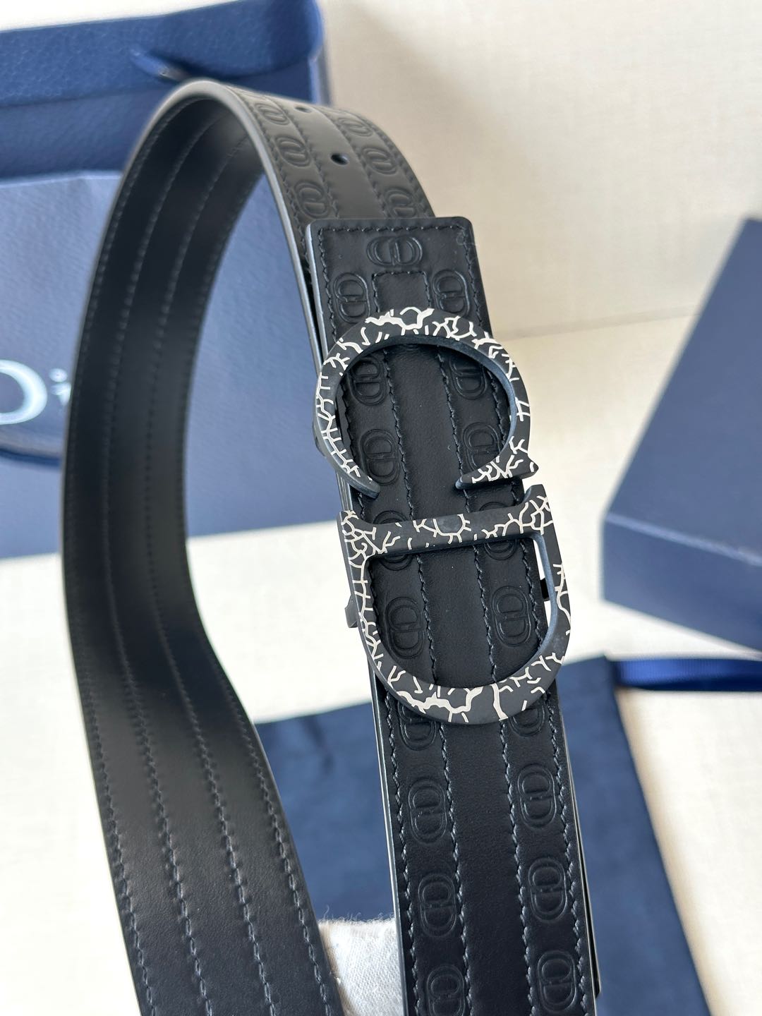 [TOP] Christian Dior Reversible Belt Calfskin - 3.5cm