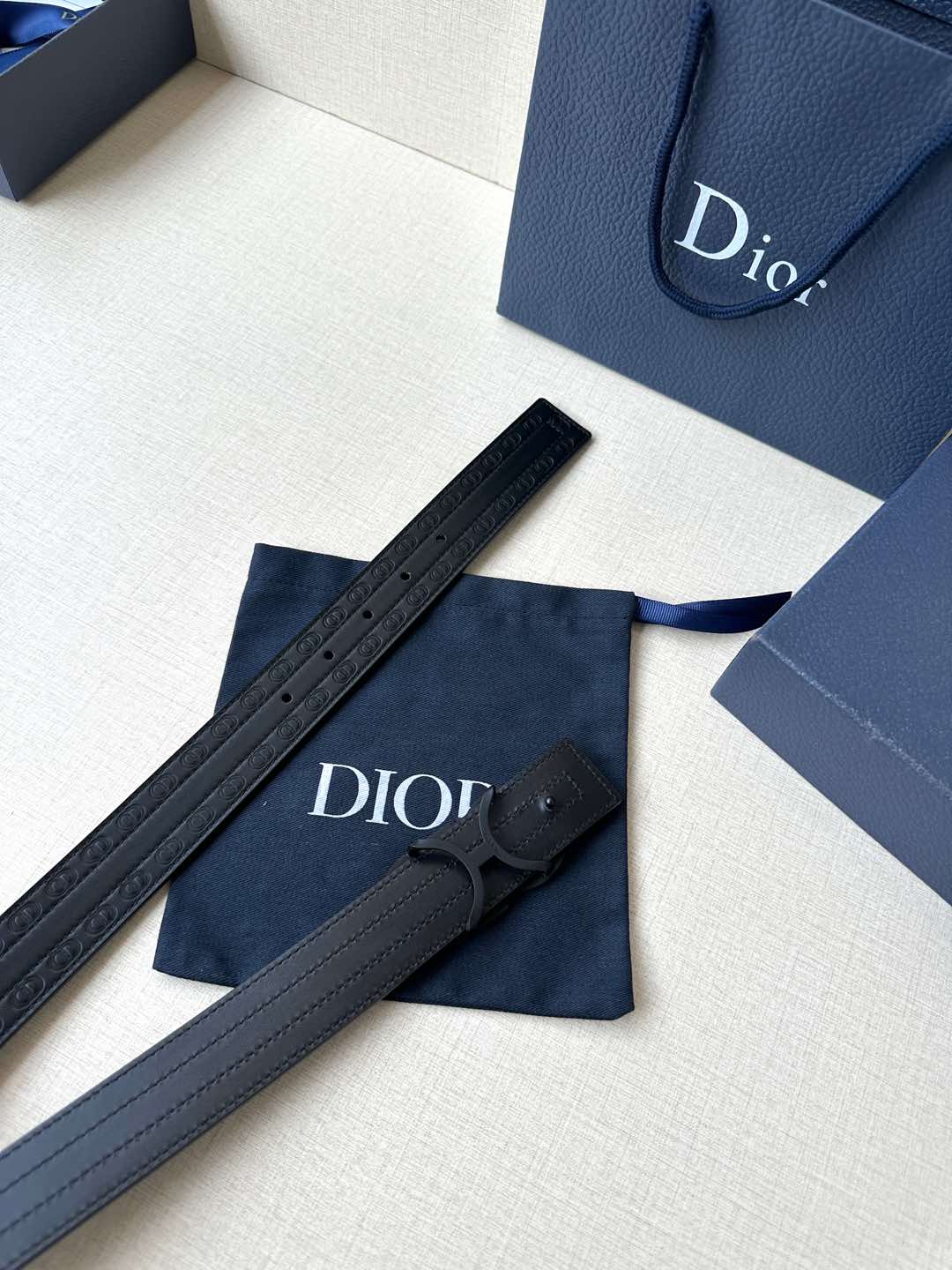 [TOP] Christian Dior Reversible Belt Calfskin - 3.5cm