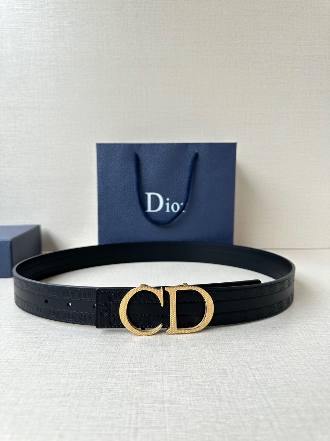 [TOP] Christian Dior Reversible Belt Calfskin - 3.5cm
