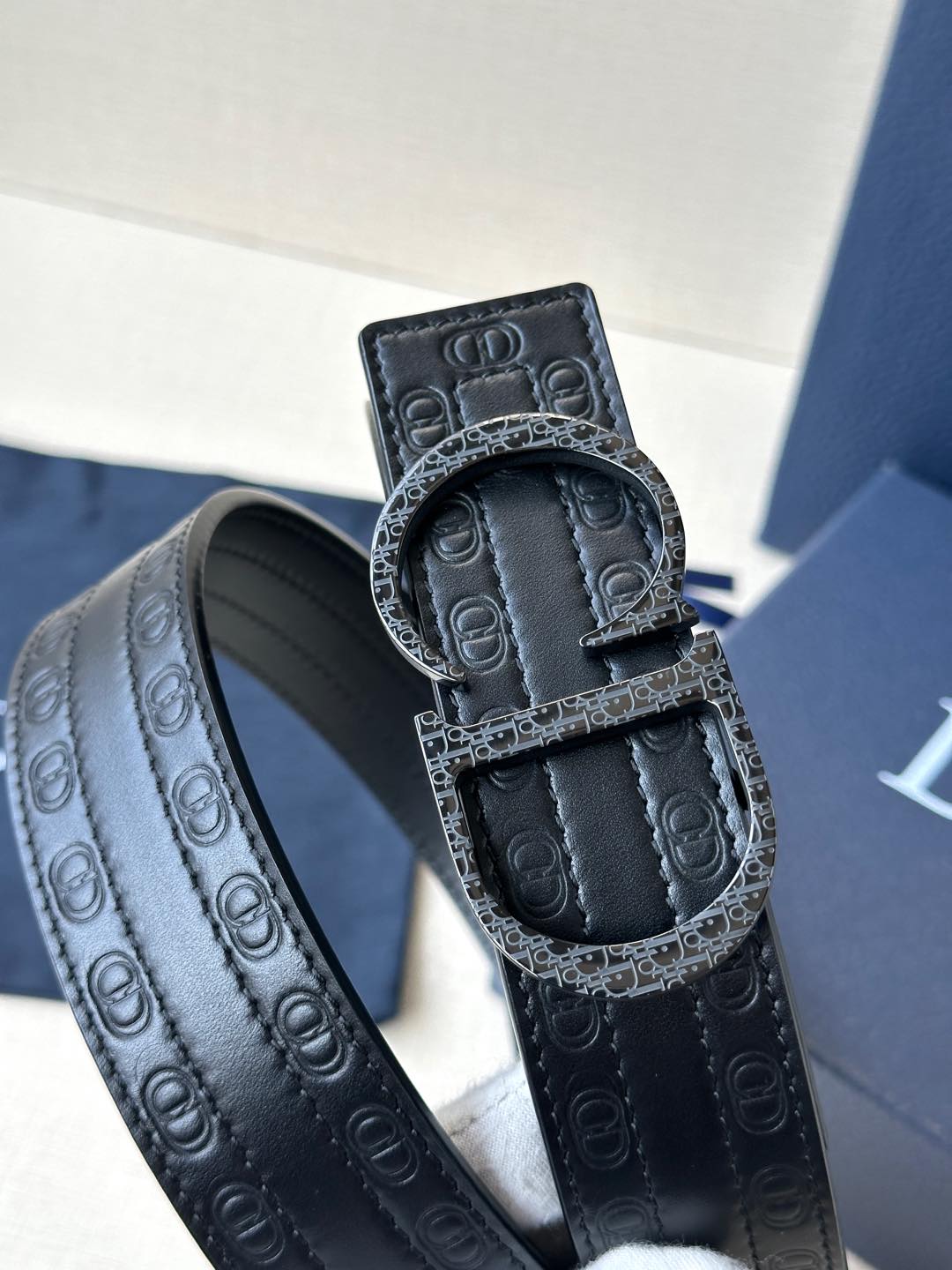 [TOP] Christian Dior Reversible Belt Calfskin - 3.5cm