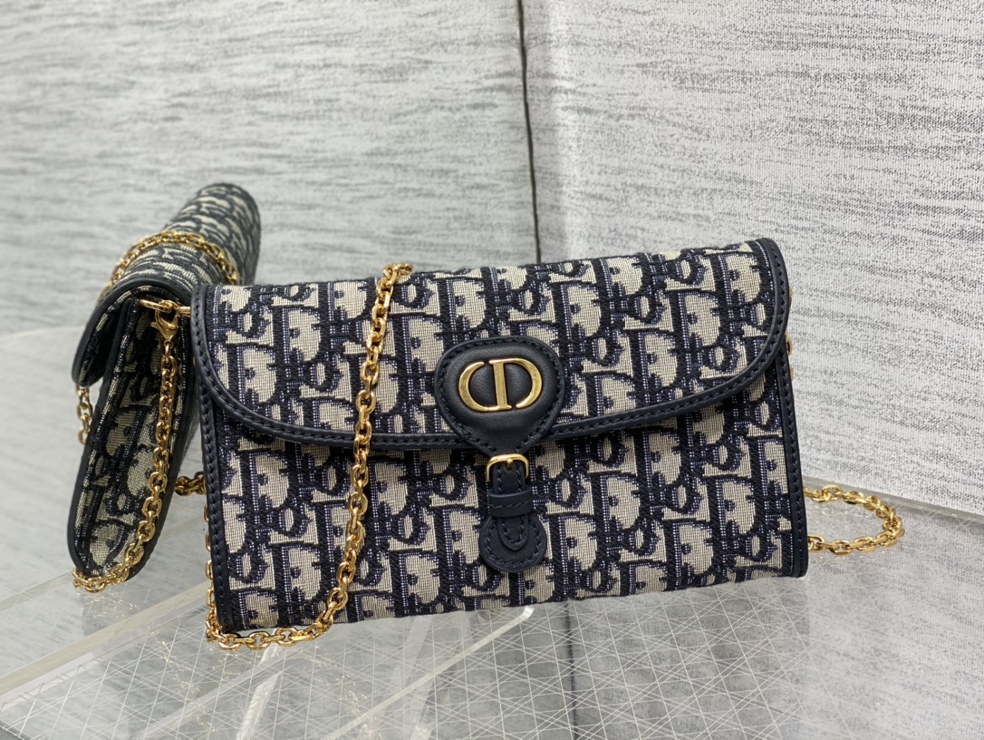 [TOP] Christian Dior Woc Chain Bag  21.5*4*12cm - Blue