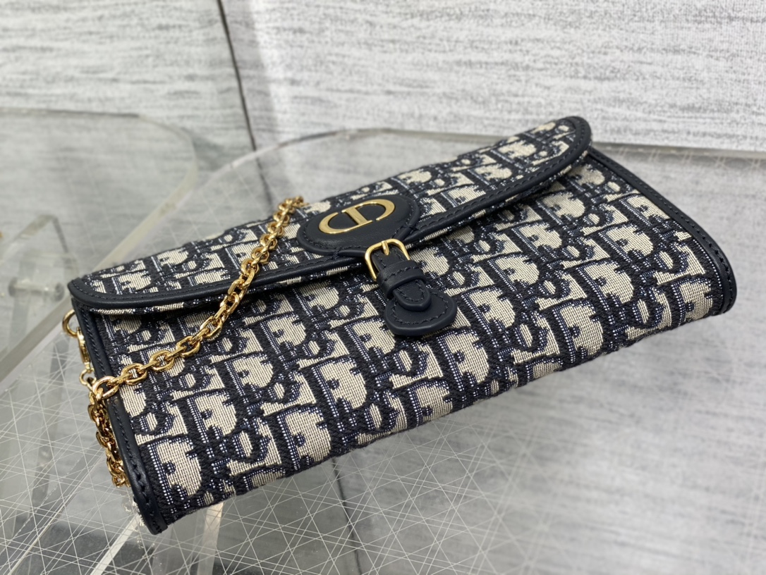 [TOP] Christian Dior Woc Chain Bag  21.5*4*12cm - Blue