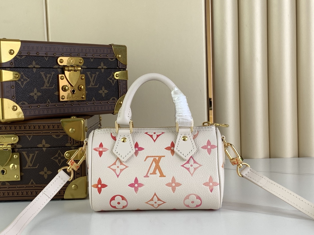 [TOP] Louis Vuitton LV SPEEDY Bag 16 x 10 x 7.5CM  - White