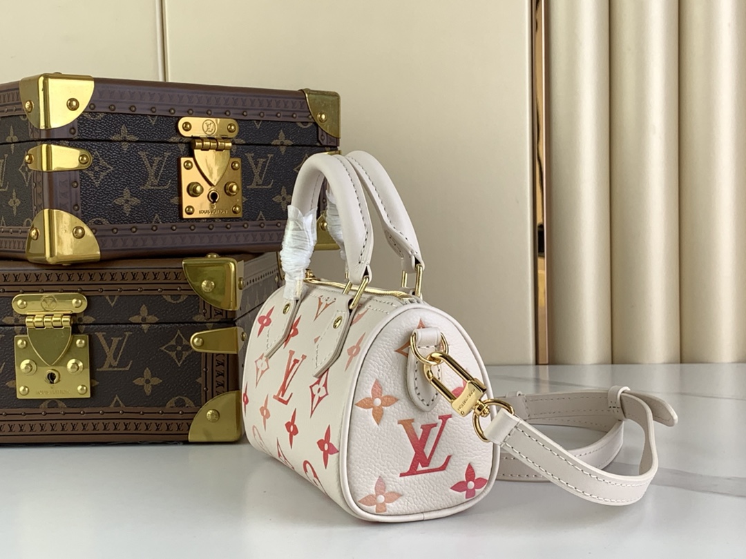 [TOP] Louis Vuitton LV SPEEDY Bag 16 x 10 x 7.5CM  - White