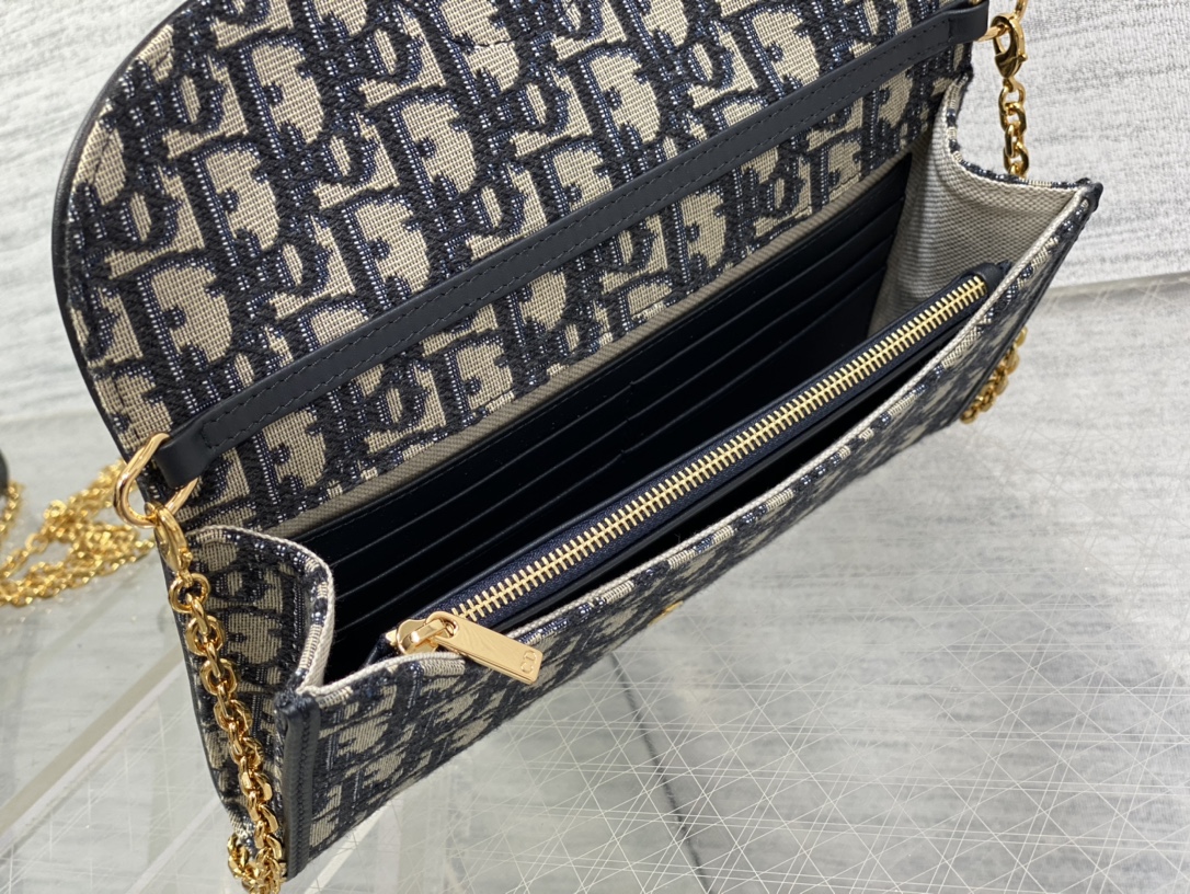 [TOP] Christian Dior Woc Chain Bag  21.5*4*12cm - Blue