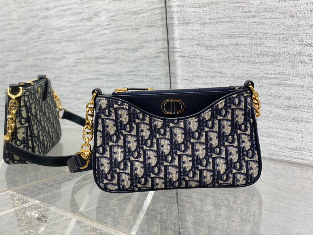 [TOP] Christian Dior Hobo Avenue Bag 21×13×5cm - Blue