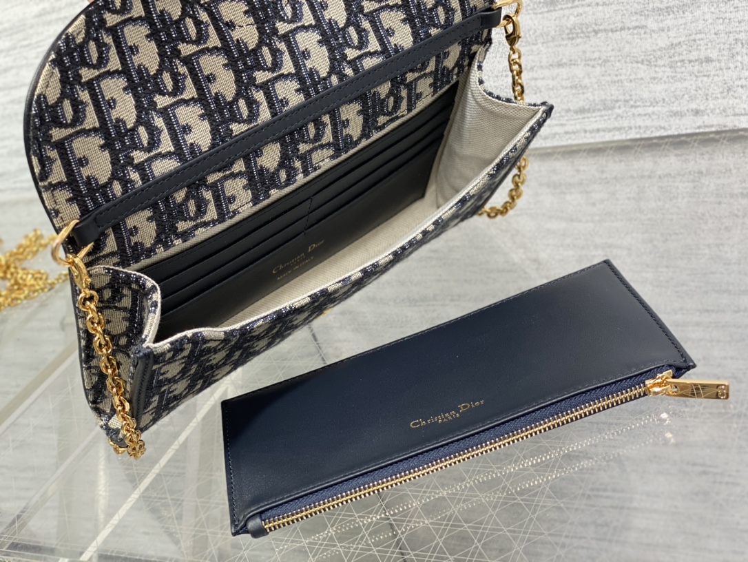 [TOP] Christian Dior Woc Chain Bag  21.5*4*12cm - Blue