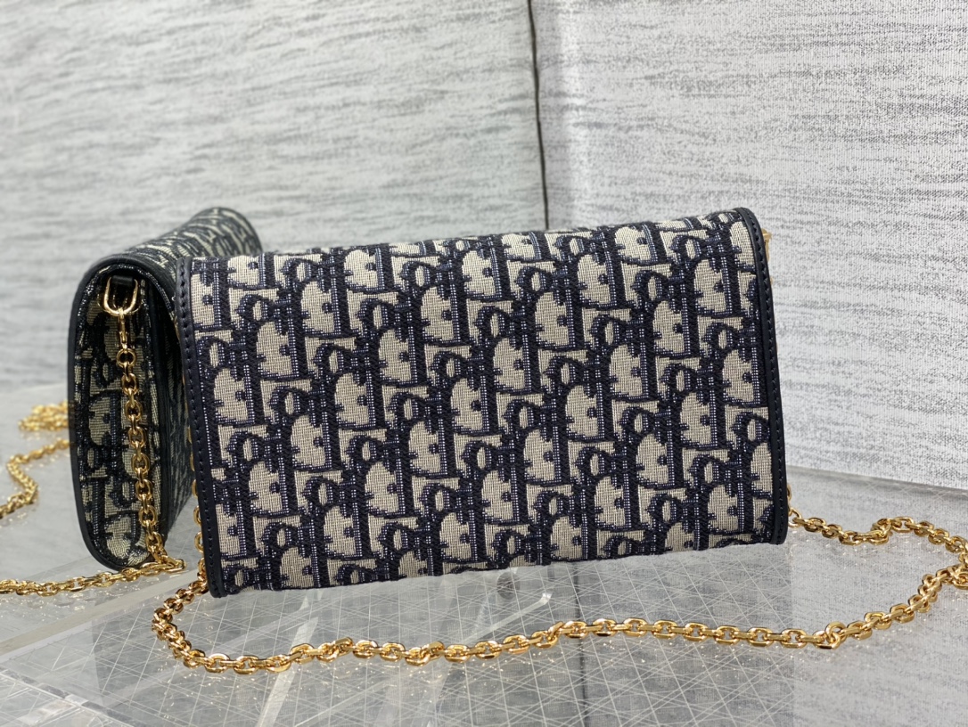 [TOP] Christian Dior Woc Chain Bag  21.5*4*12cm - Blue