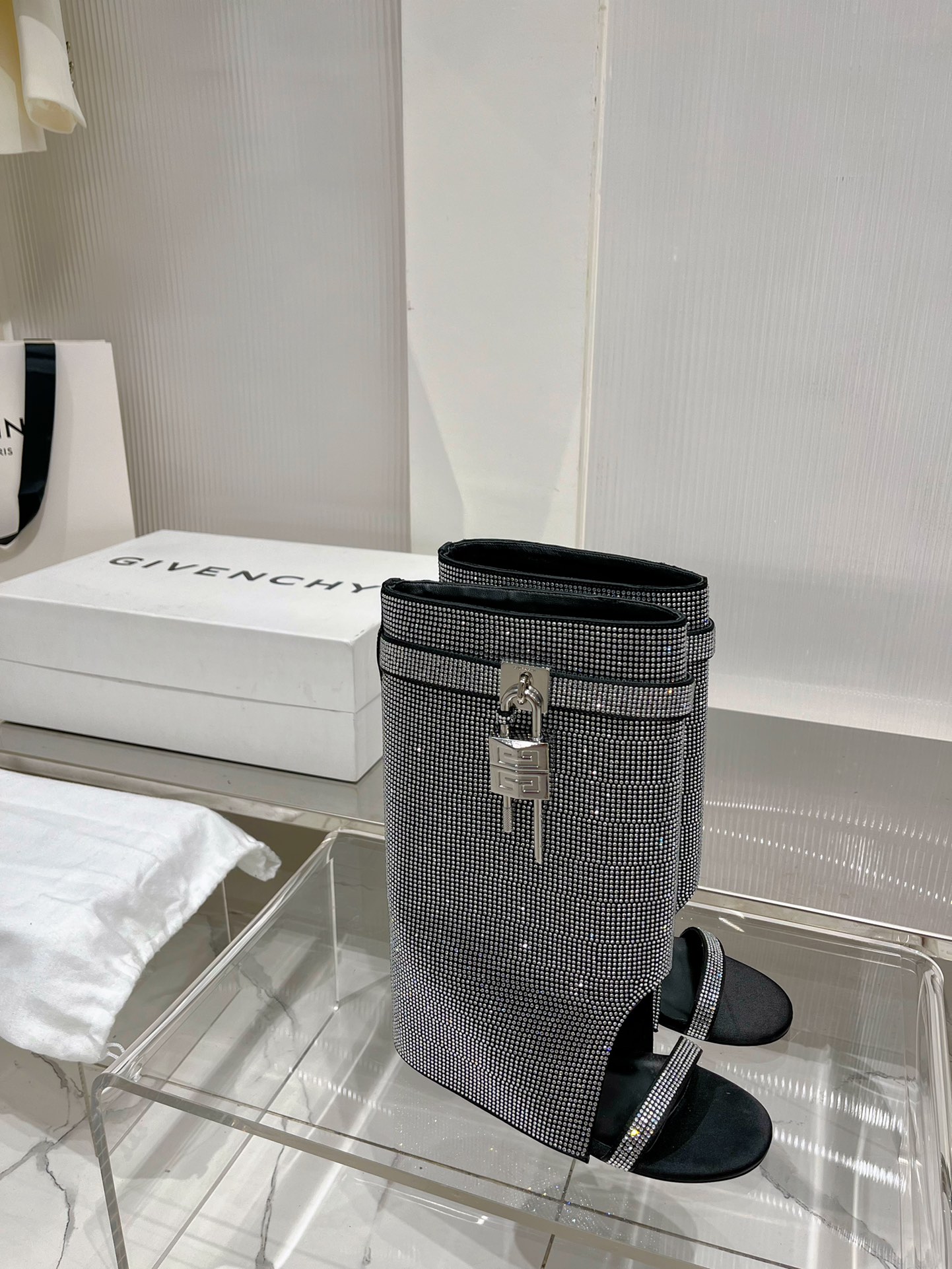 [TOP] GIVENCHY Ankle Boots Cowhide - Silver&Black