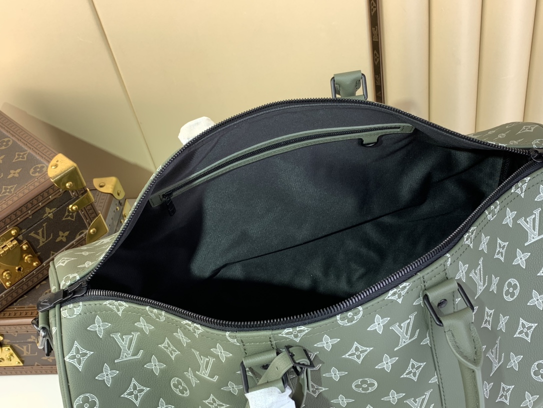 [TOP] Louis Vuitton LV Men's  Keepall Bandoulière 50 Bag 50x29x23cm - Green