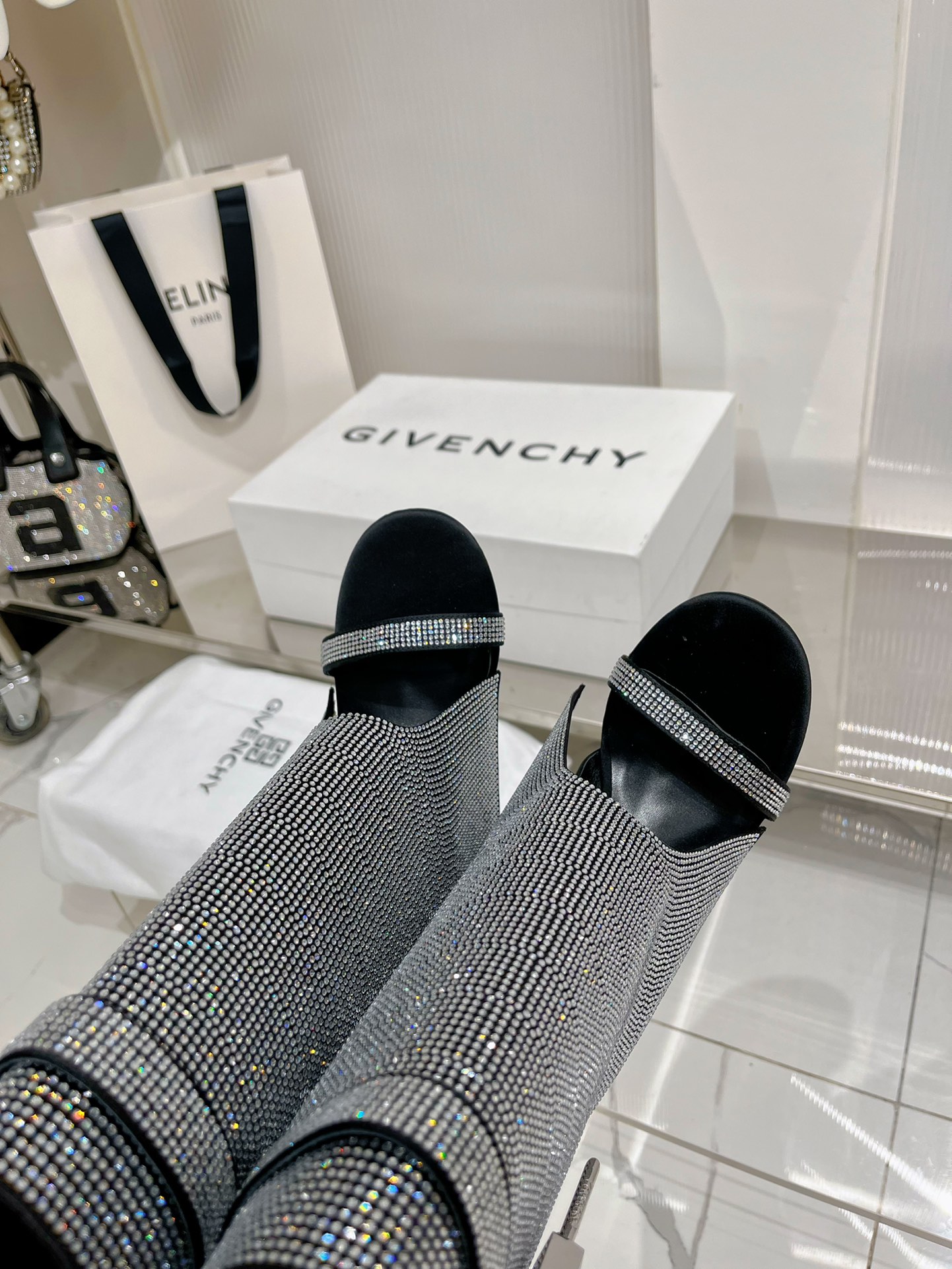 [TOP] GIVENCHY Ankle Boots Cowhide - Silver&Black