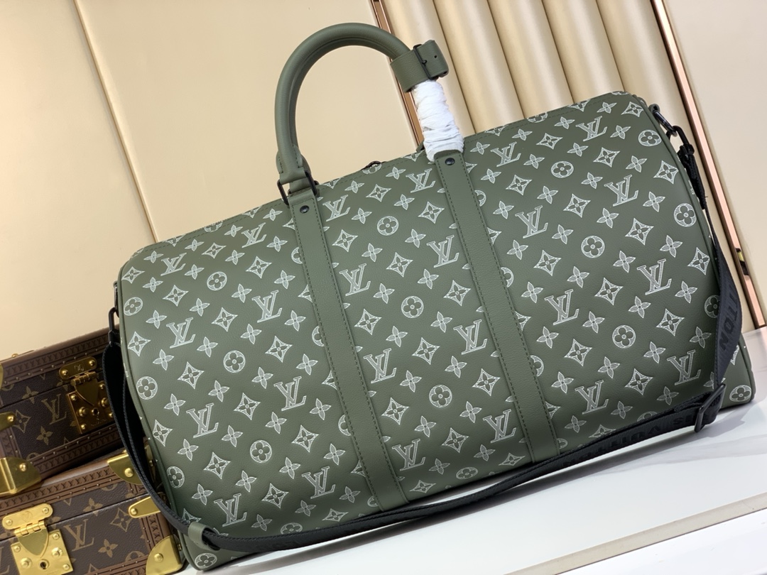 [TOP] Louis Vuitton LV Men's  Keepall Bandoulière 50 Bag 50x29x23cm - Green