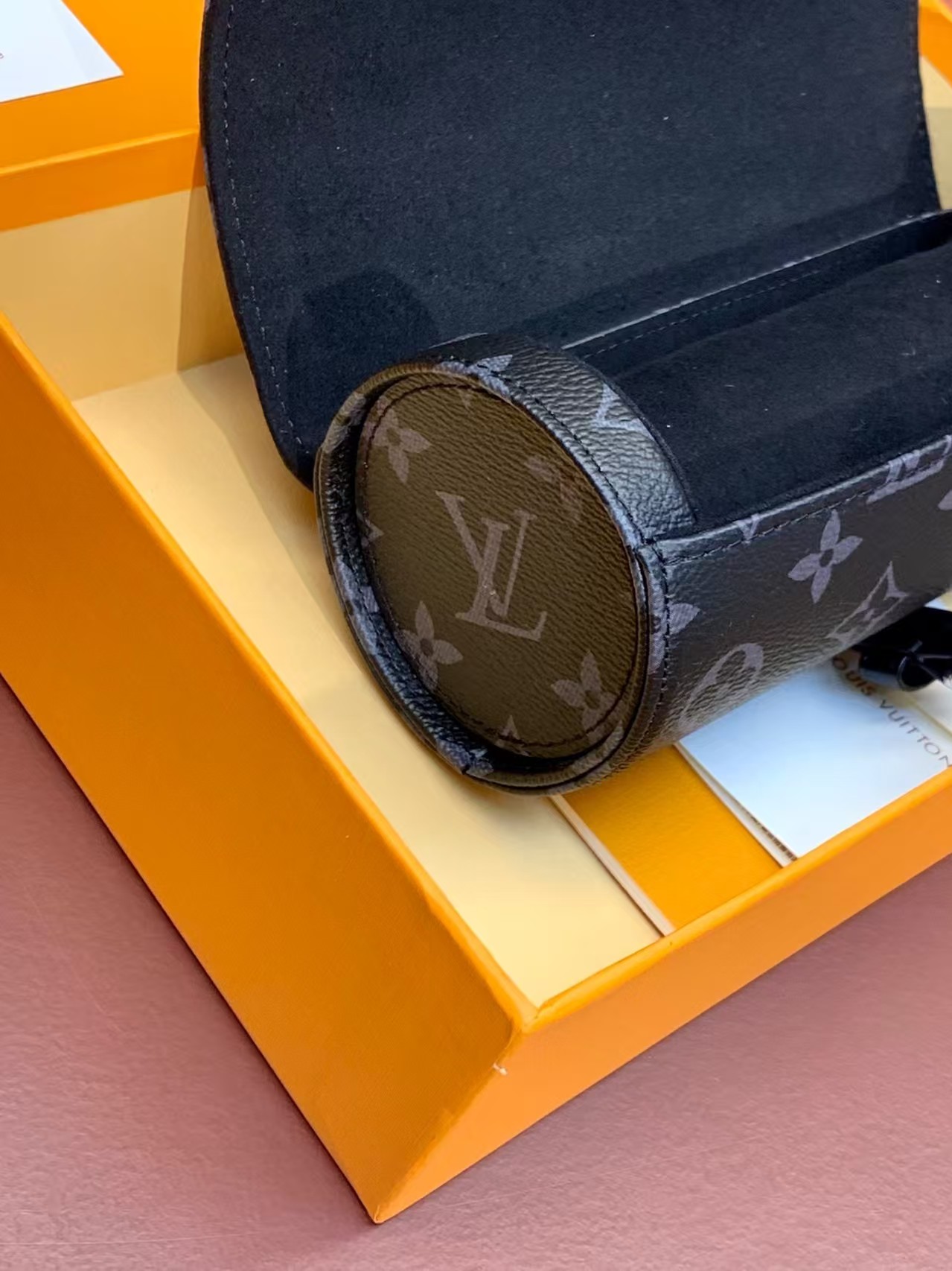 [TOP] Louis Vuitton LV Men's Watch Case 20×8×8cm - Black