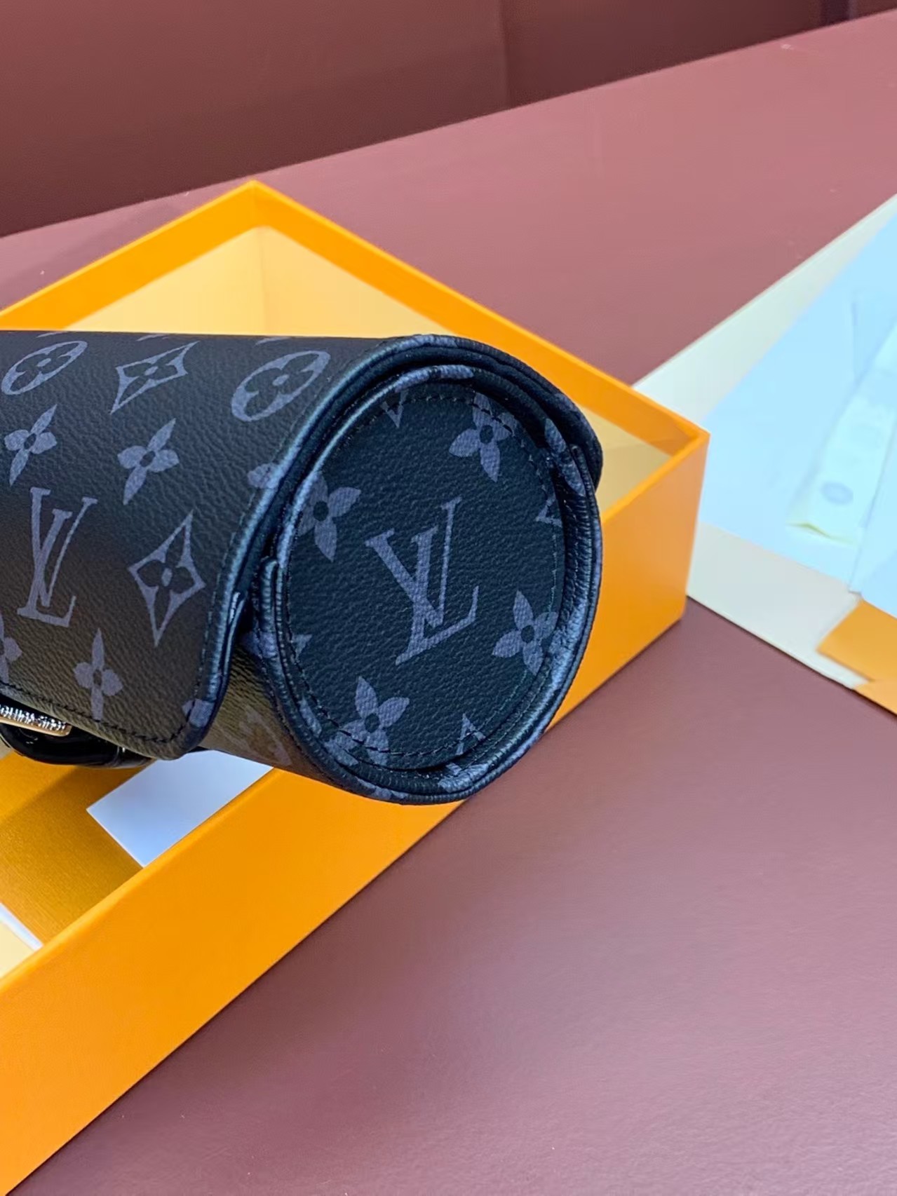 [TOP] Louis Vuitton LV Men's Watch Case 20×8×8cm - Black