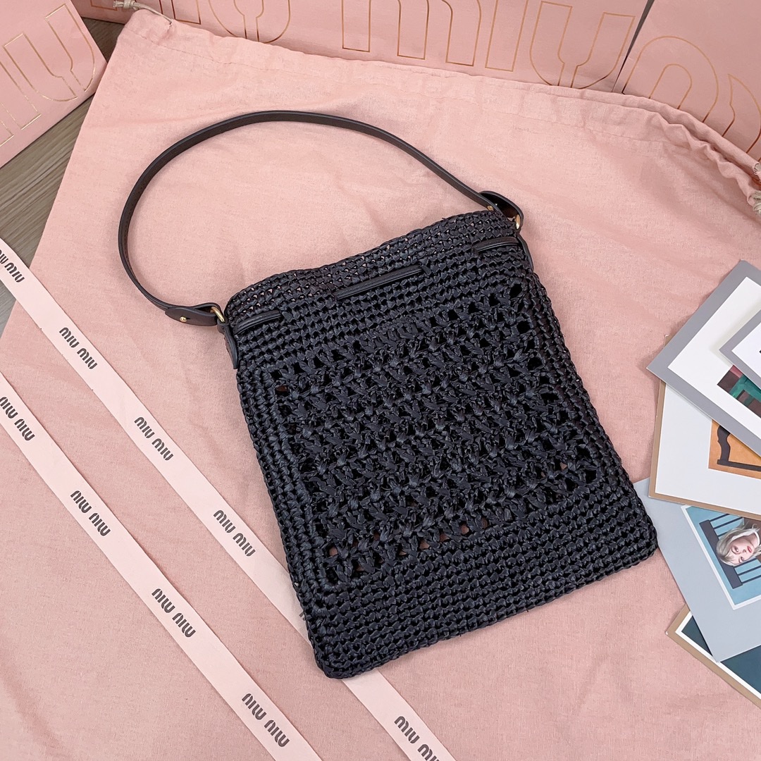 [TOP] Miu Miu Summer Tote Woven Bag 20x23cm - 3 Colour