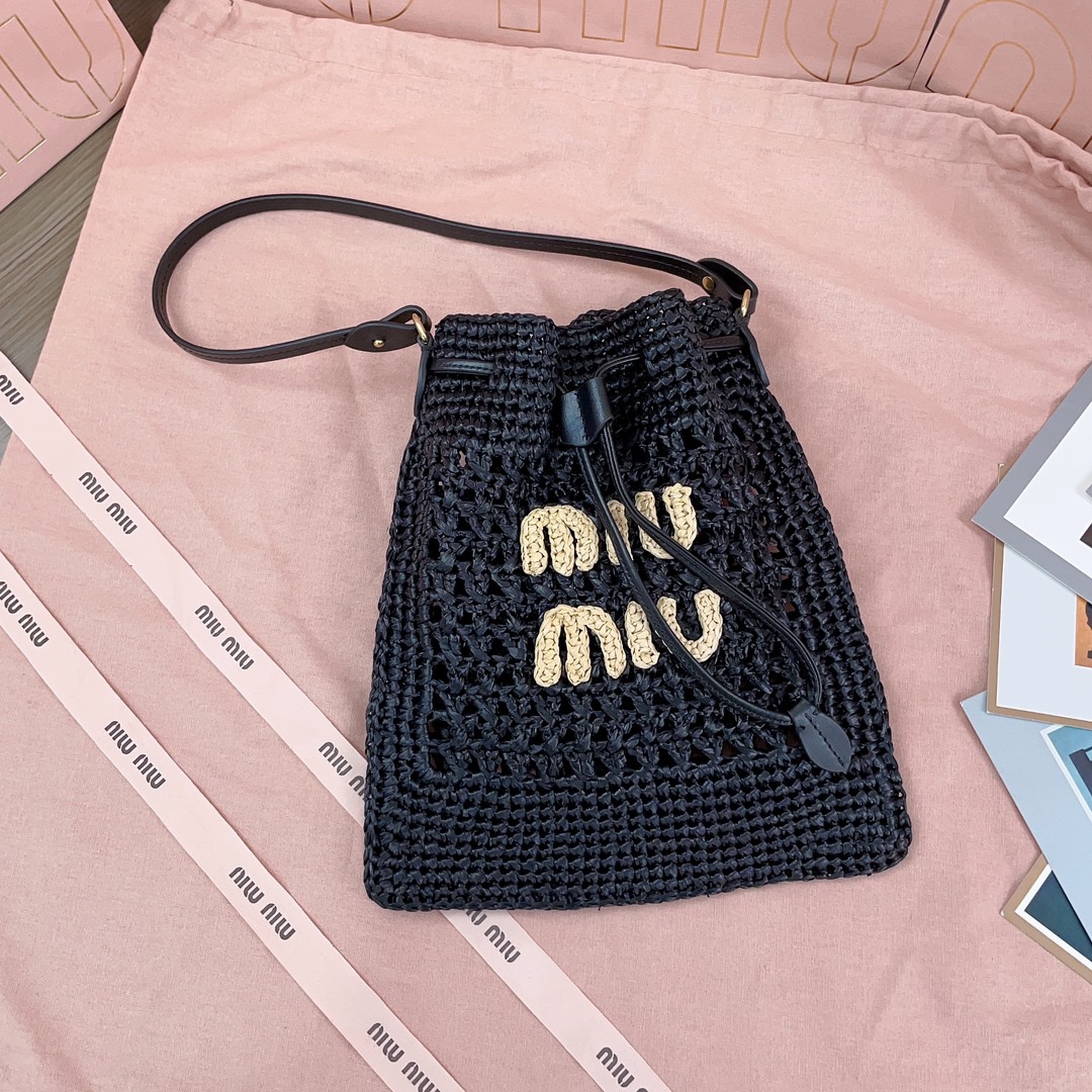 [TOP] Miu Miu Summer Tote Woven Bag 20x23cm - 3 Colour