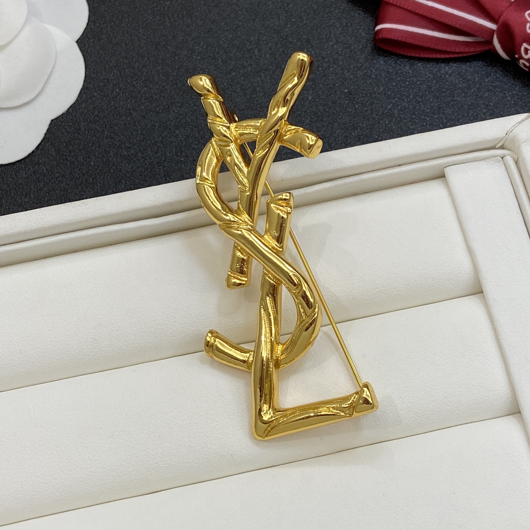 [TOP] Yves Saint Laurent YSL Brooch  - 2 Color