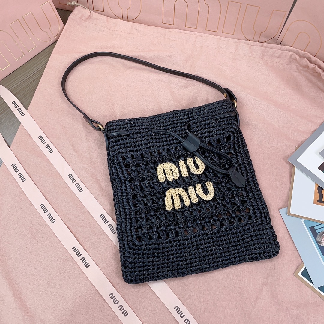 [TOP] Miu Miu Summer Tote Woven Bag 20x23cm - 3 Colour