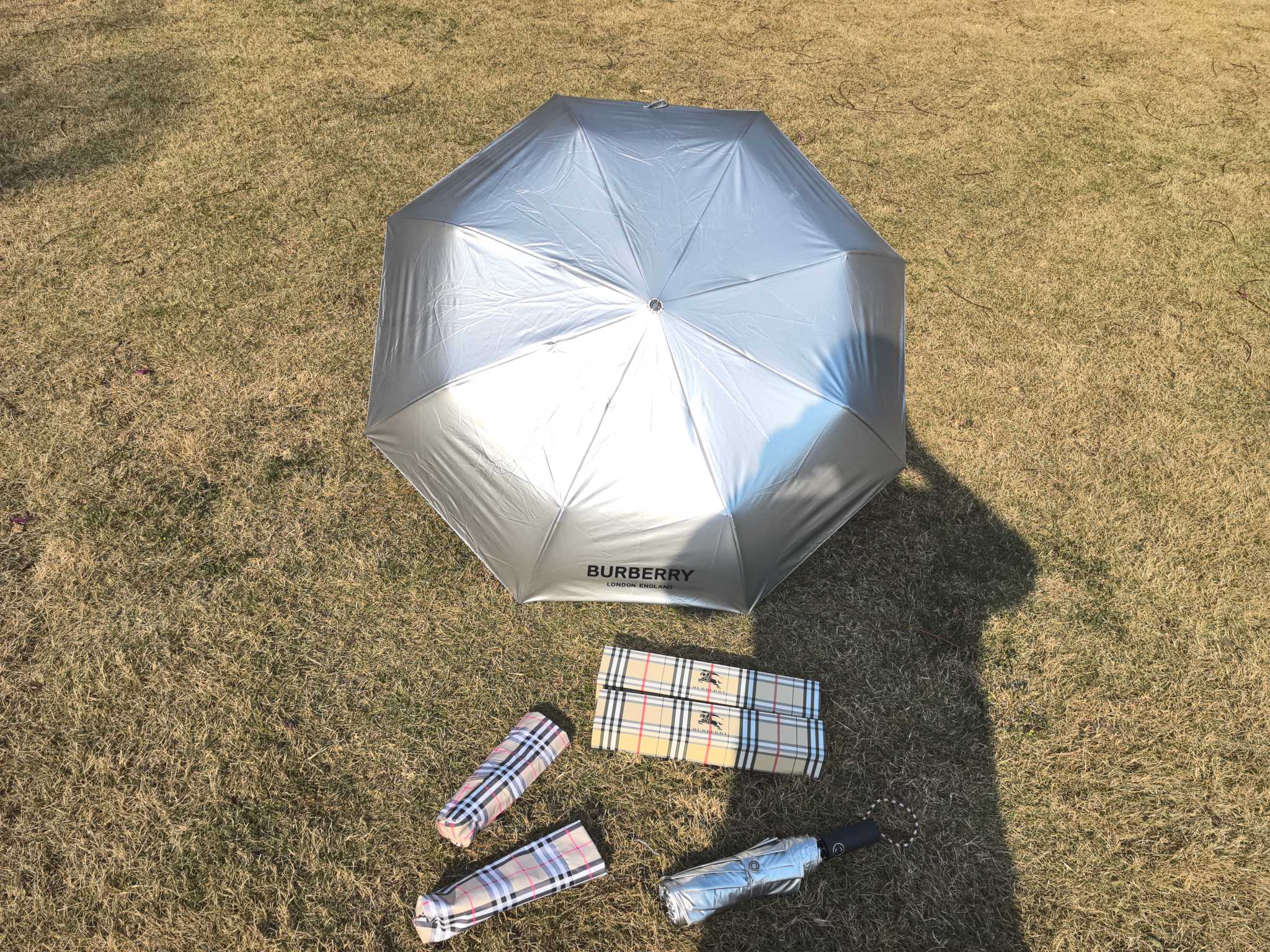 [TOP] BURBERRY Classic Umbrella - Silver