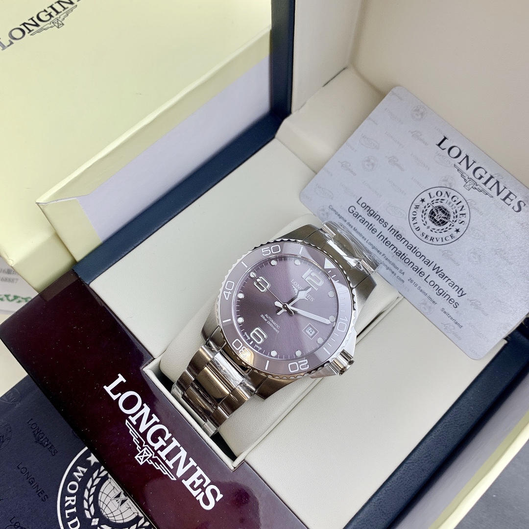 [TOP] LONGINES Men's 41mm Watch-Purple