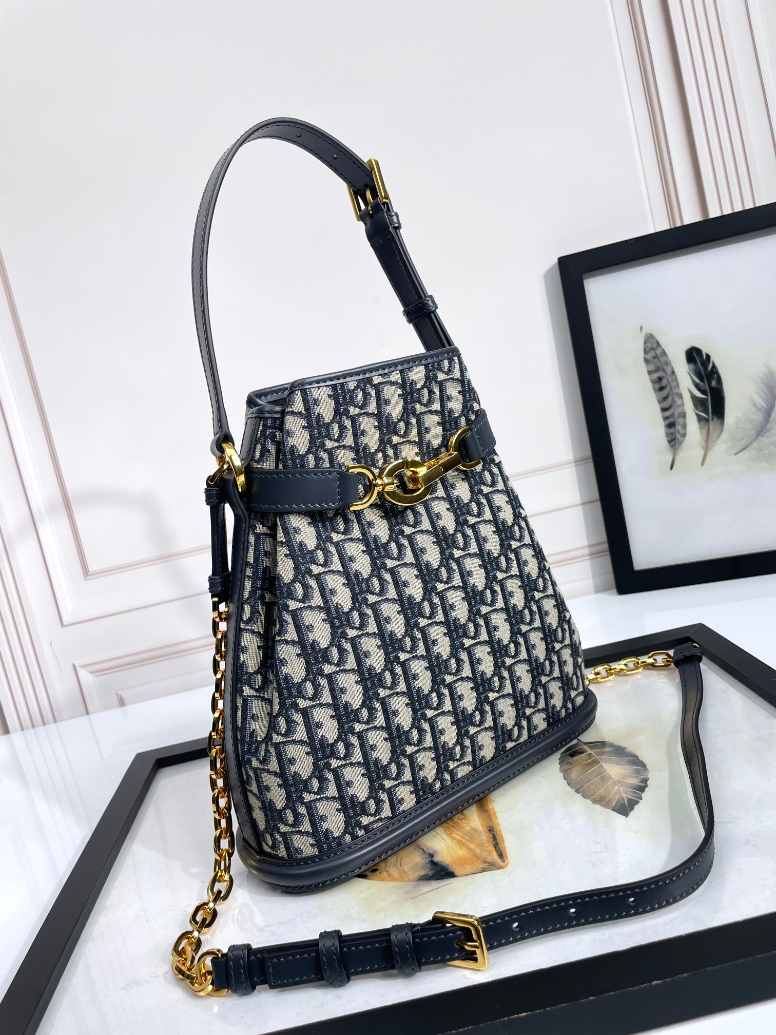 [TOP] Christian Dior C'est Dior Handbag 24*25.5*10cm - Navy Blue