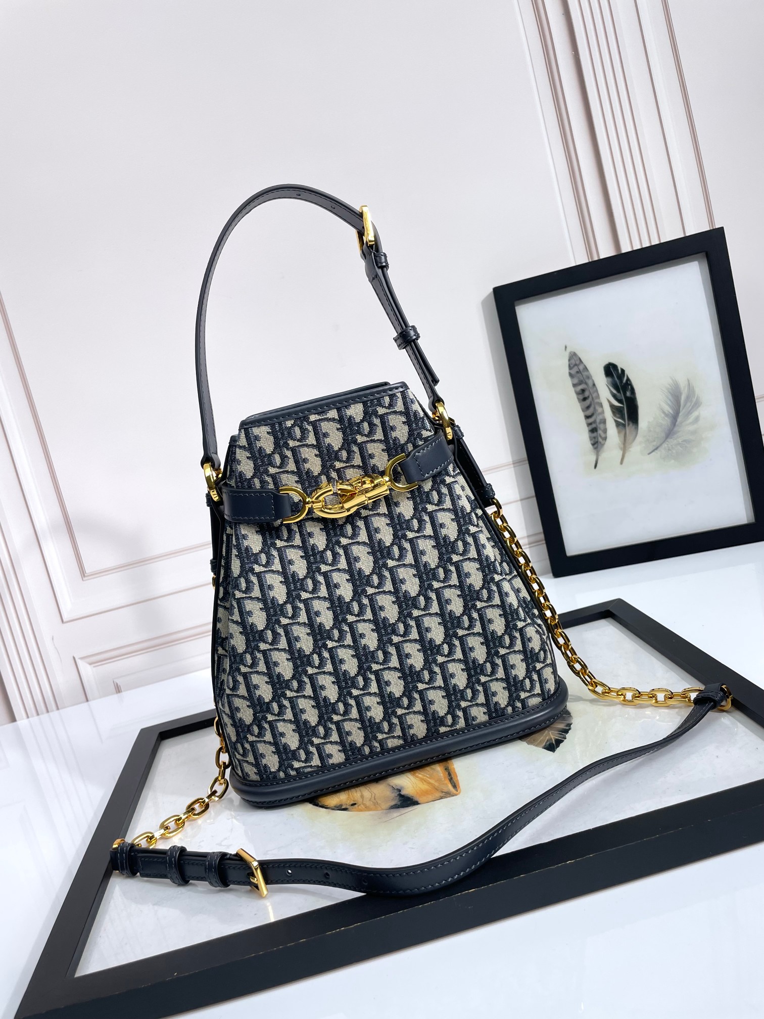 [TOP] Christian Dior C'est Dior Handbag 24*25.5*10cm - Navy Blue