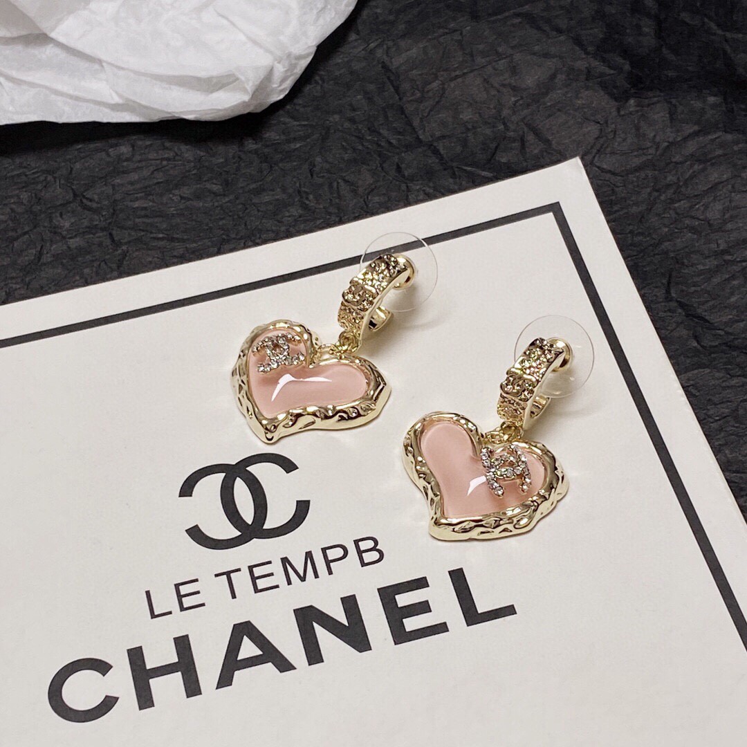 [TOP] CHANEL Earrings - Gold&Pink