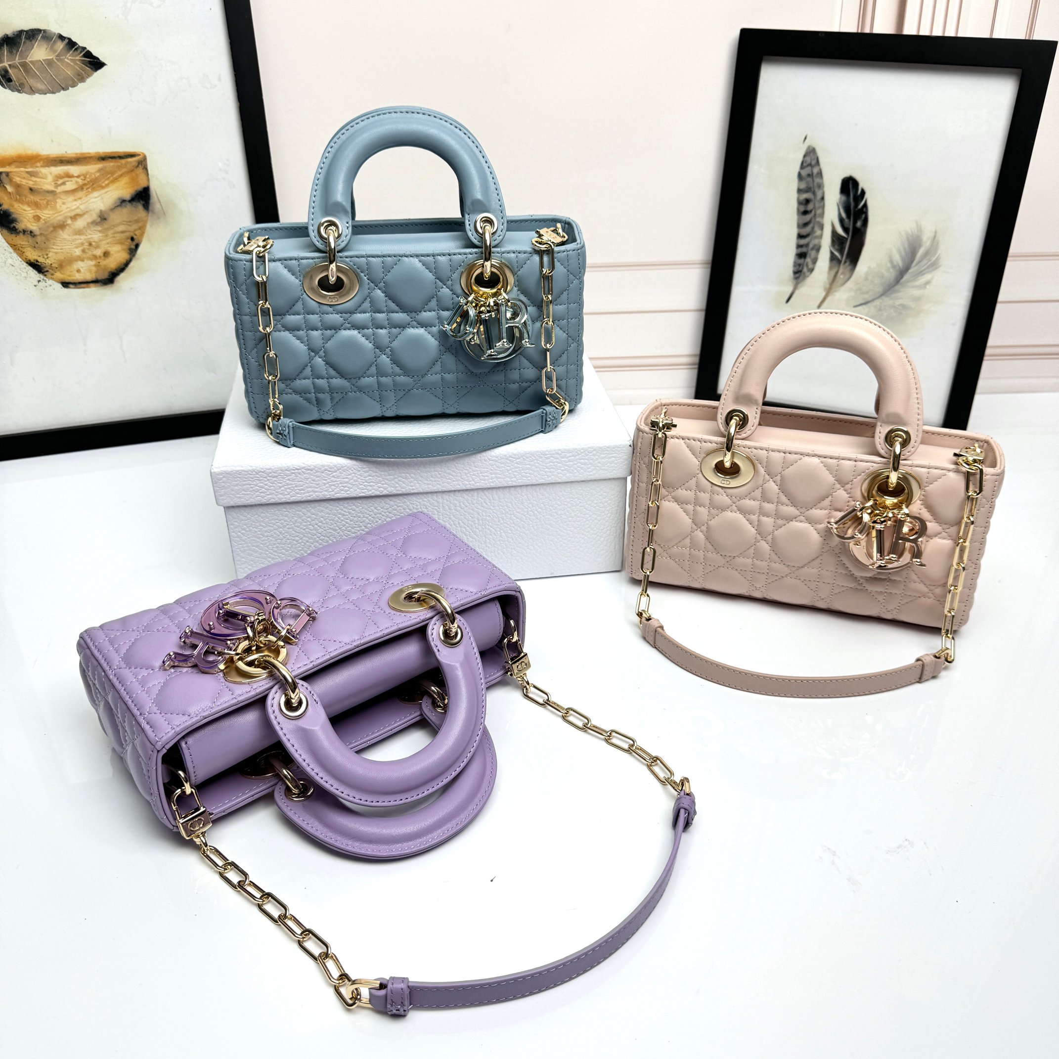 [TOP] Christian Dior Lady D-Joy Bag Mini Handbag 20x12x6cm - 3 Colors
