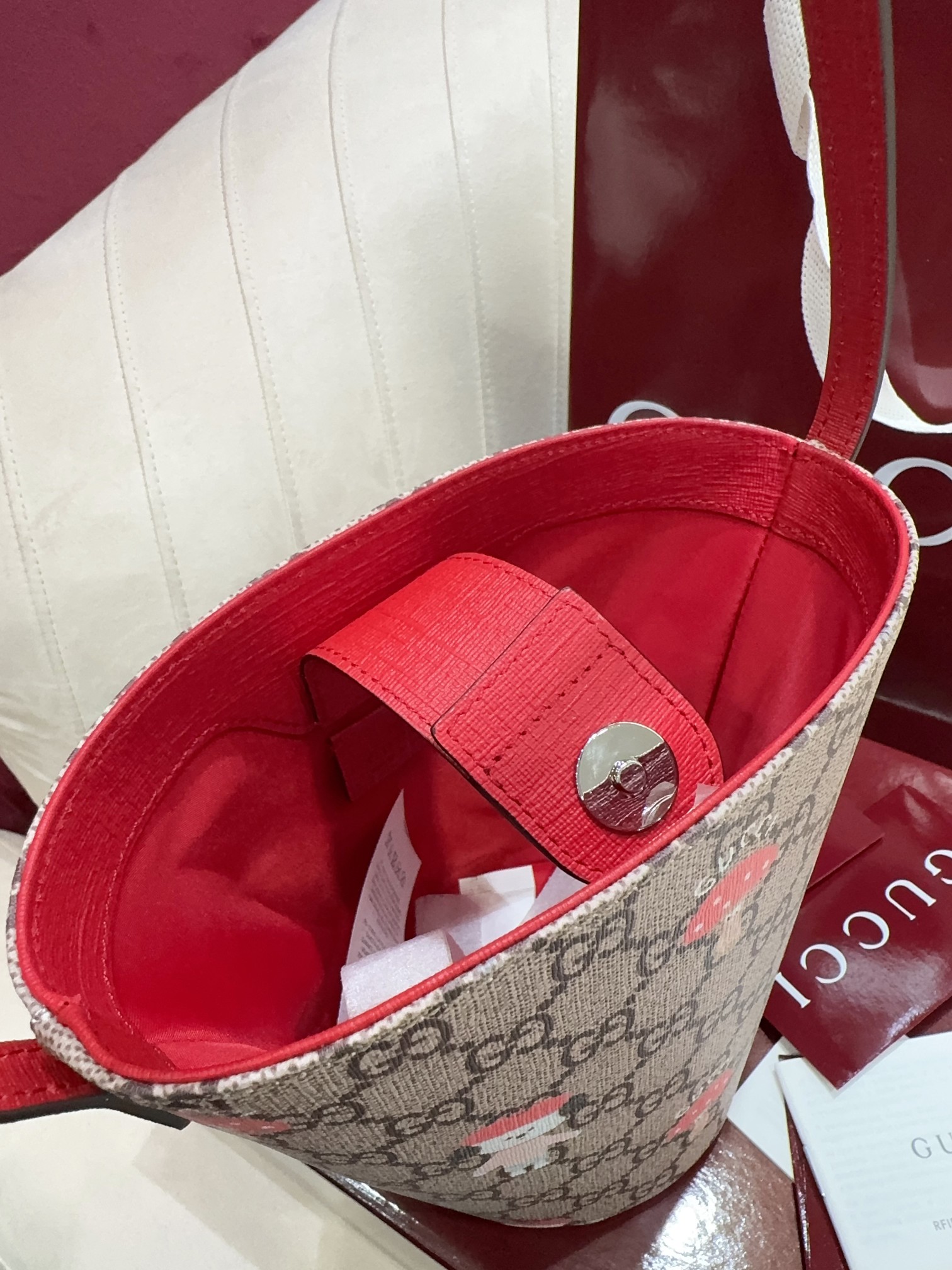 [TOP] GUCCI Children's Series Small Bucket Bag 18.5*16.5*7.5CM - Brown