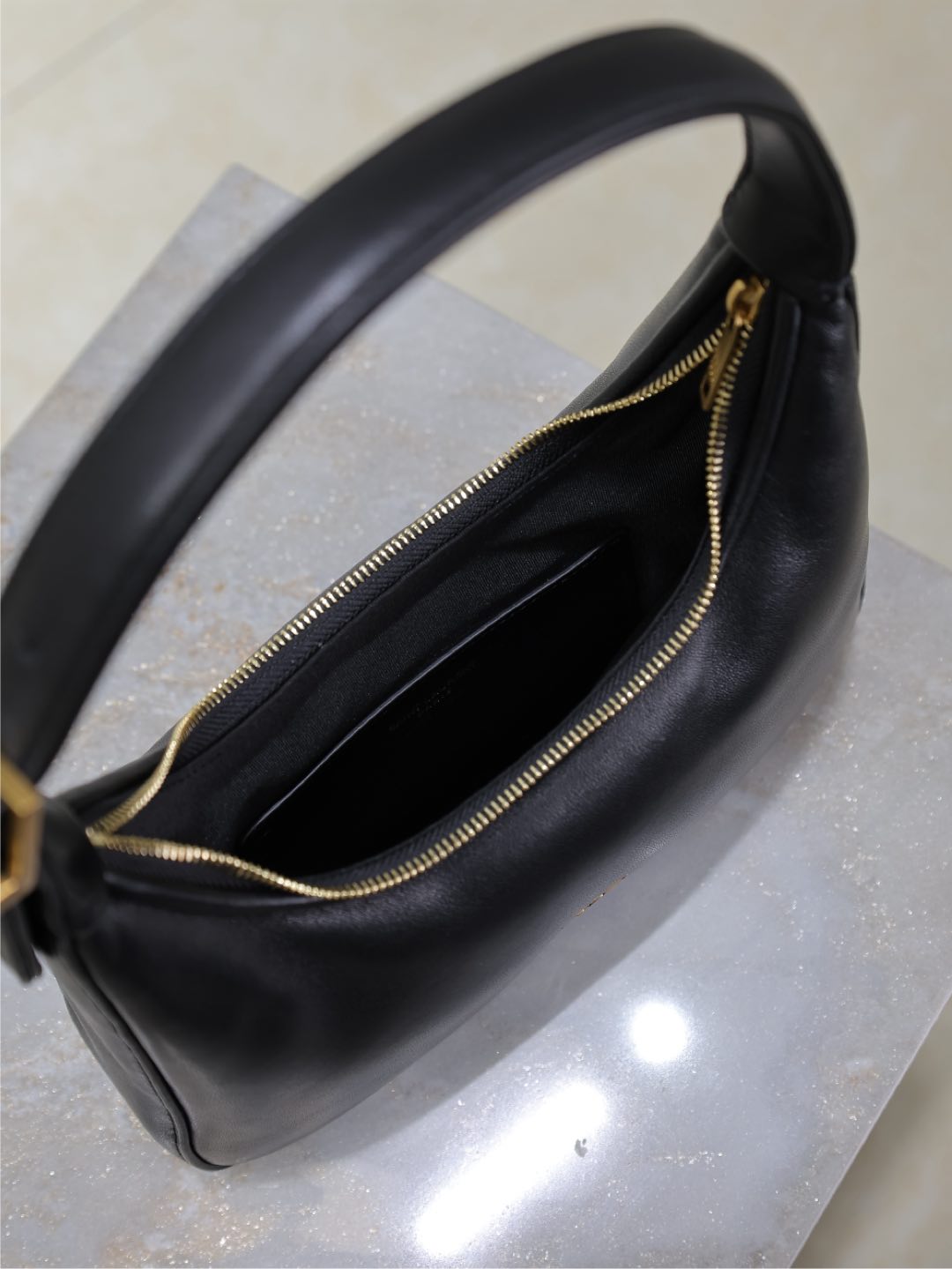 [TOP] Yves Saint Laurent YSL Calypso Mini Padded Leather Shoulder Bag 20x12x5cm - Black&GHW