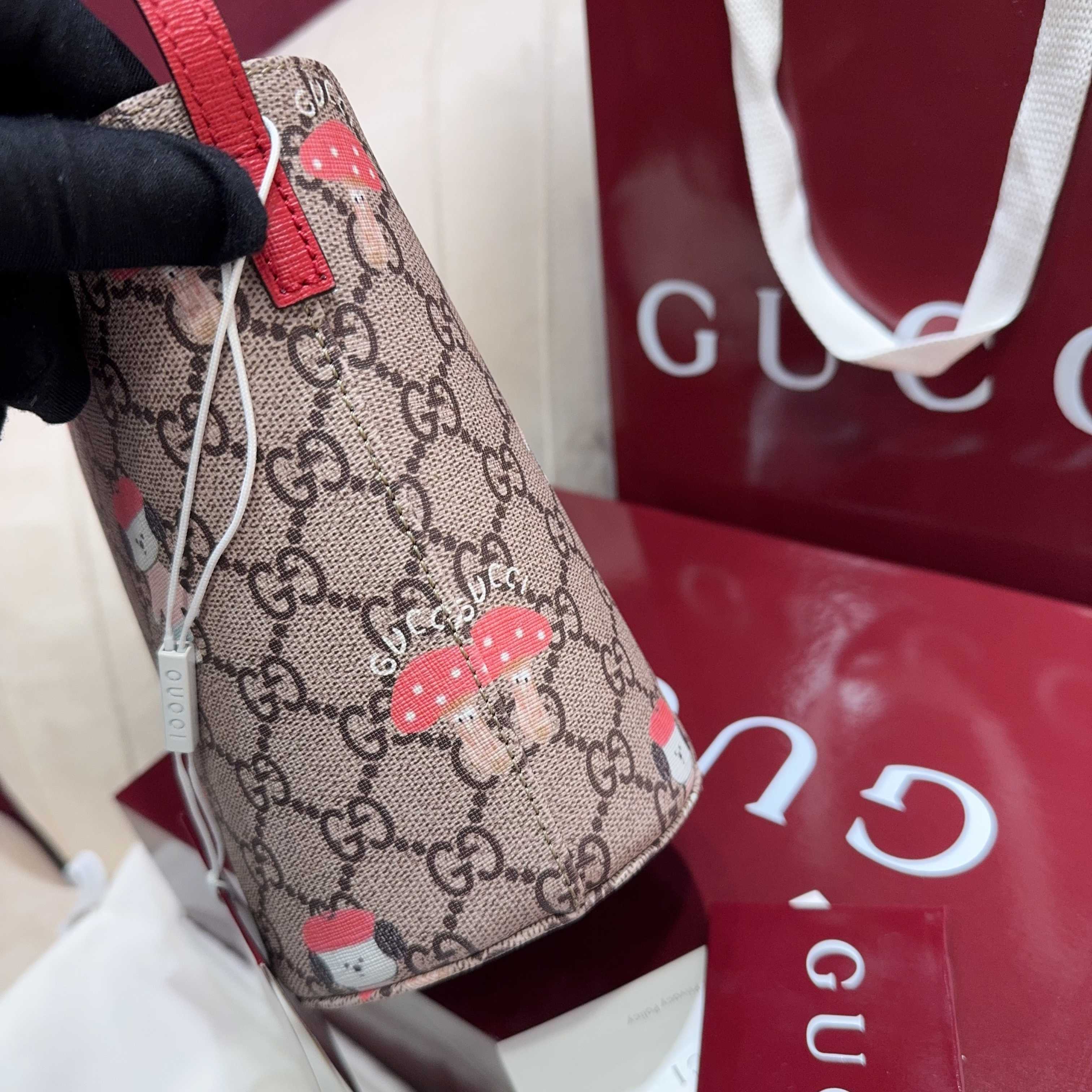 [TOP] GUCCI Children's Series Small Bucket Bag 18.5*16.5*7.5CM - Brown