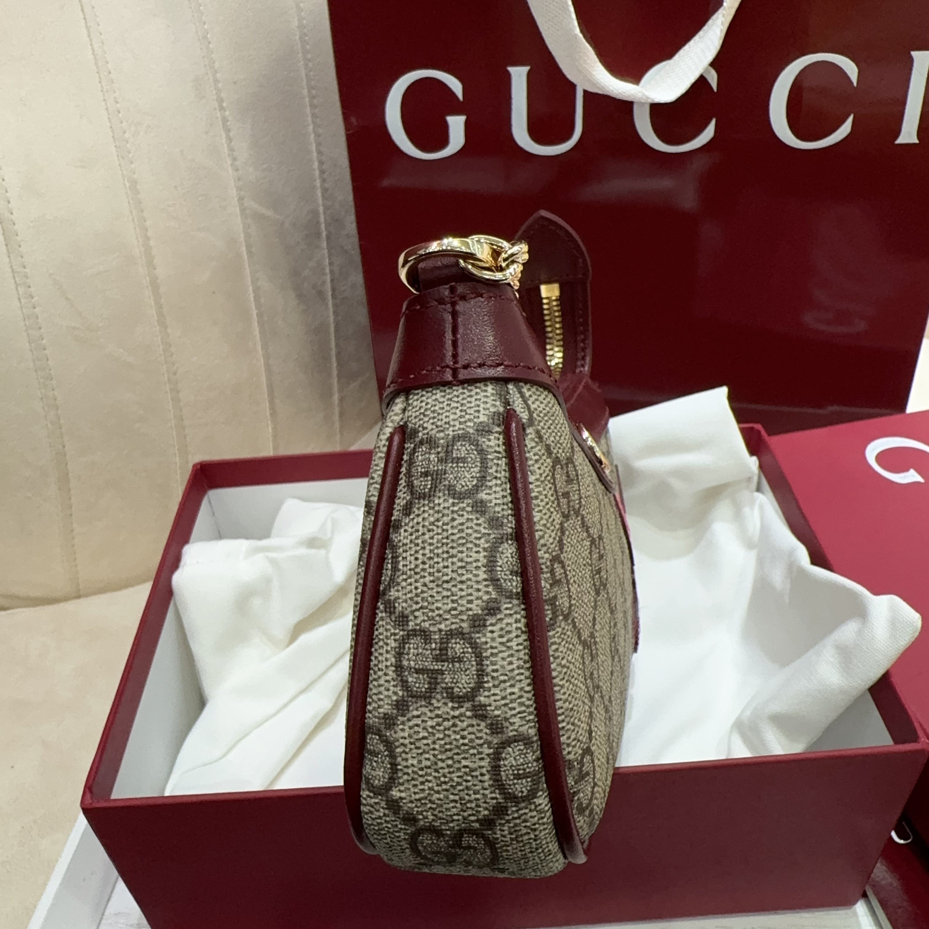 [TOP] GUCCI Children's Series Chain Bag 19 x 10 x 3.5CM - Brown