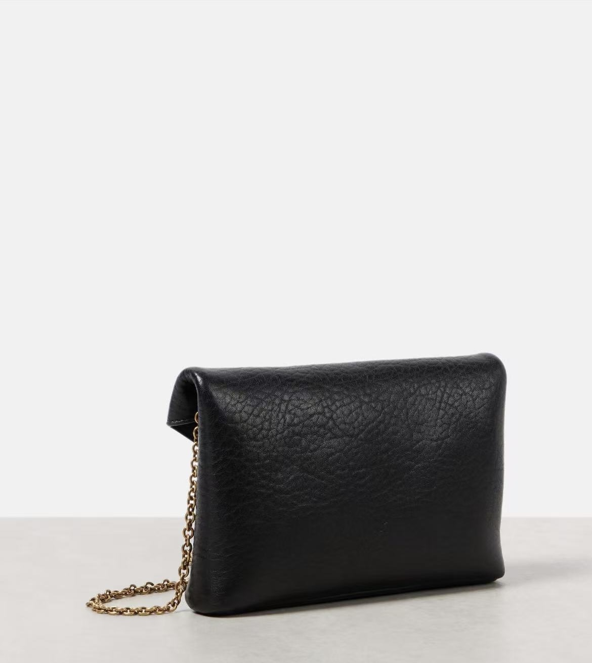 [TOP] Yves Saint Laurent YSL Cassandra Mini Wallet on Chain in Grained Leather 19x12x3cm - Black&GHW