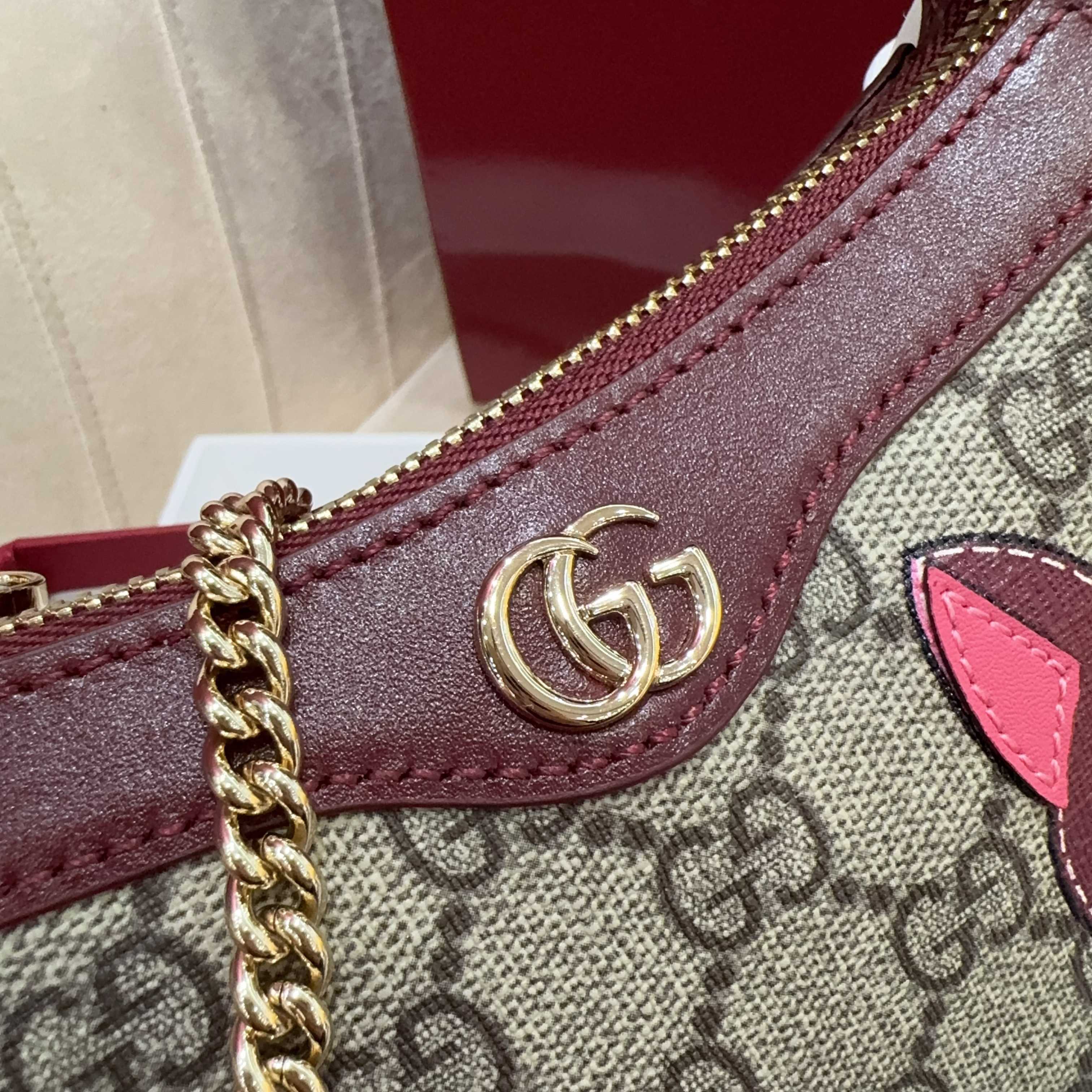 [TOP] GUCCI Children's Series Chain Bag 19 x 10 x 3.5CM - Brown