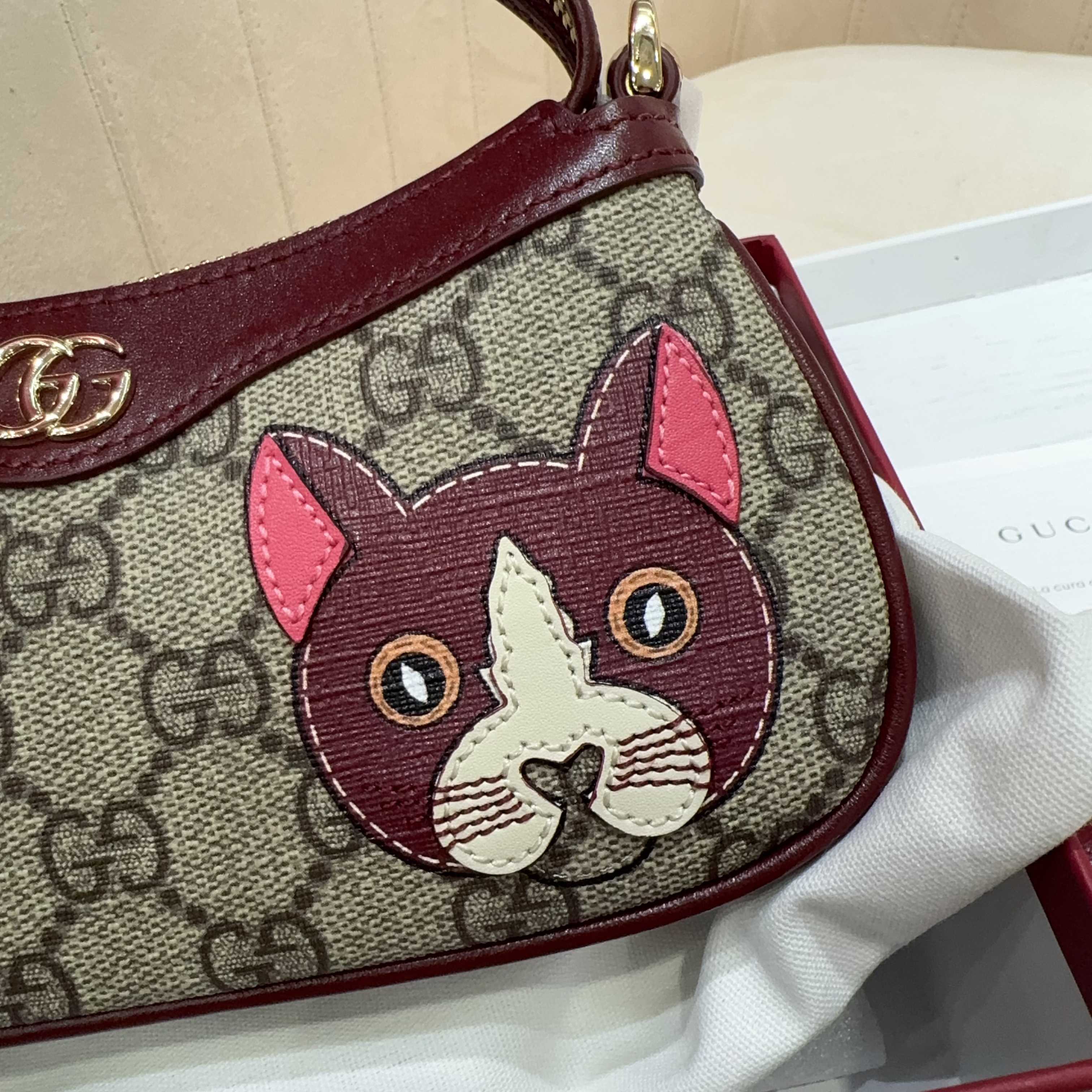 [TOP] GUCCI Children's Series Chain Bag 19 x 10 x 3.5CM - Brown