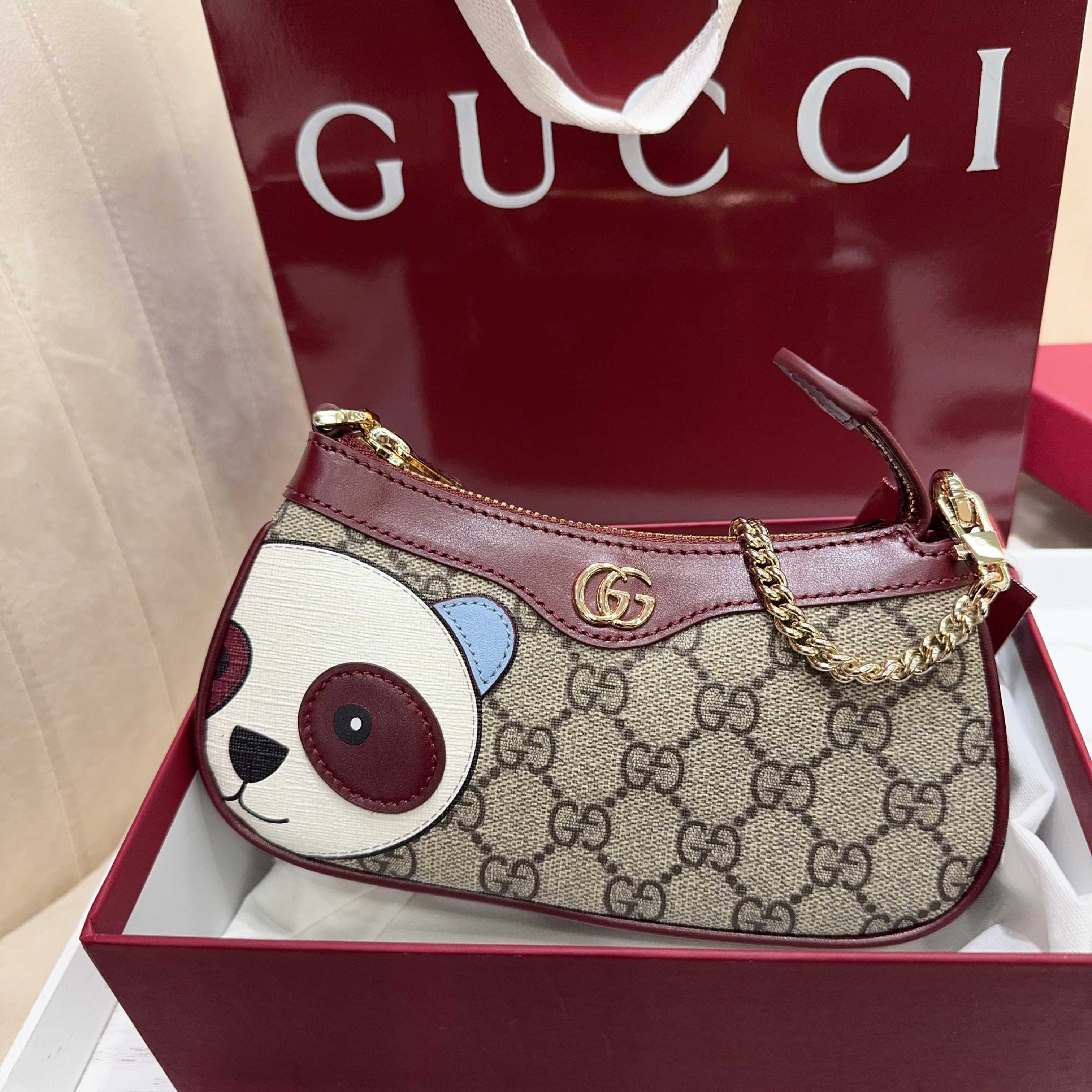 [TOP] GUCCI Children's Series Chain Bag 19 x 10 x 3.5CM - Brown
