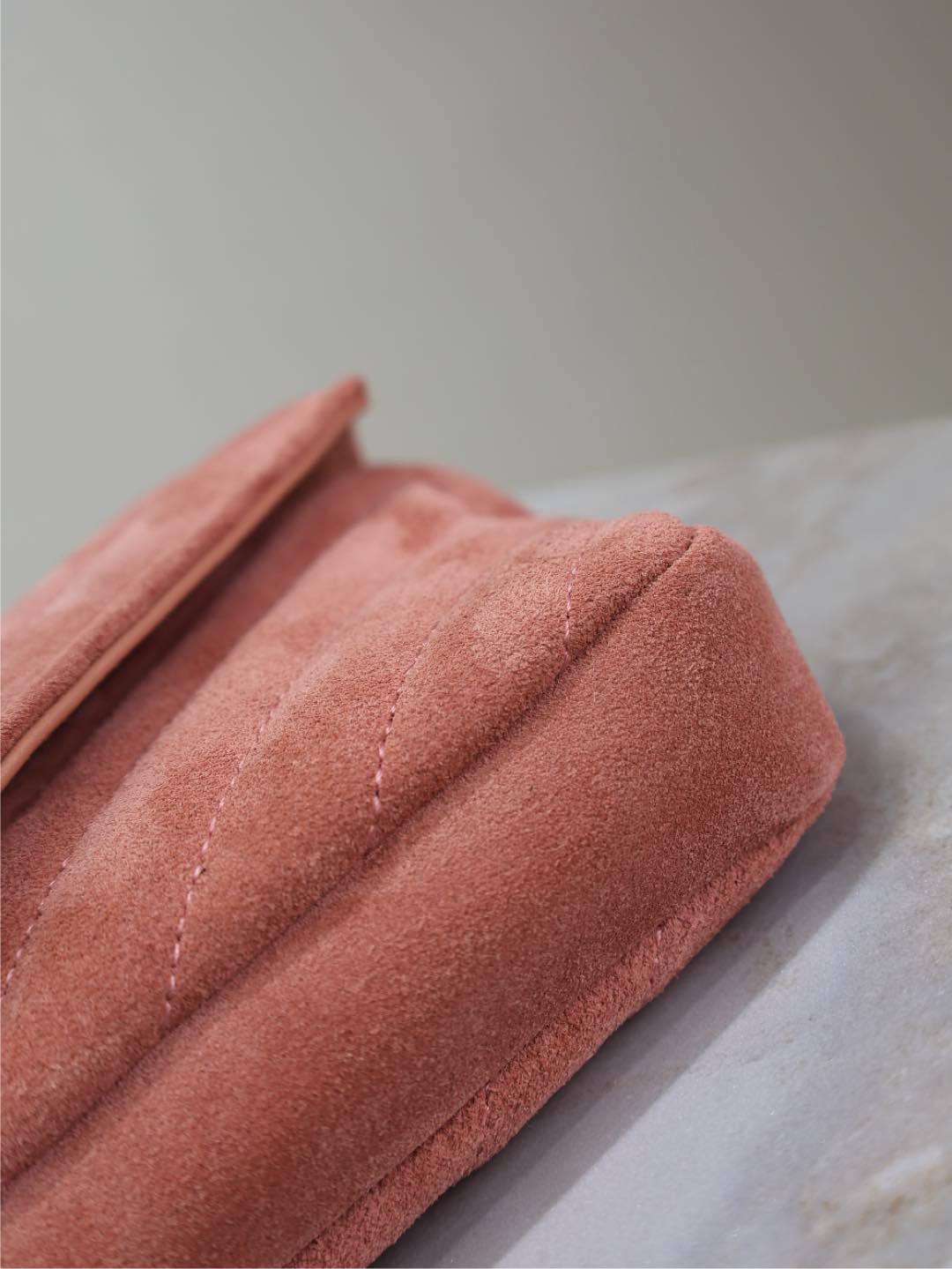 [TOP] Yves Saint Laurent YSL College Mini Bag in Suede 20x13x3cm - Pink&GHW