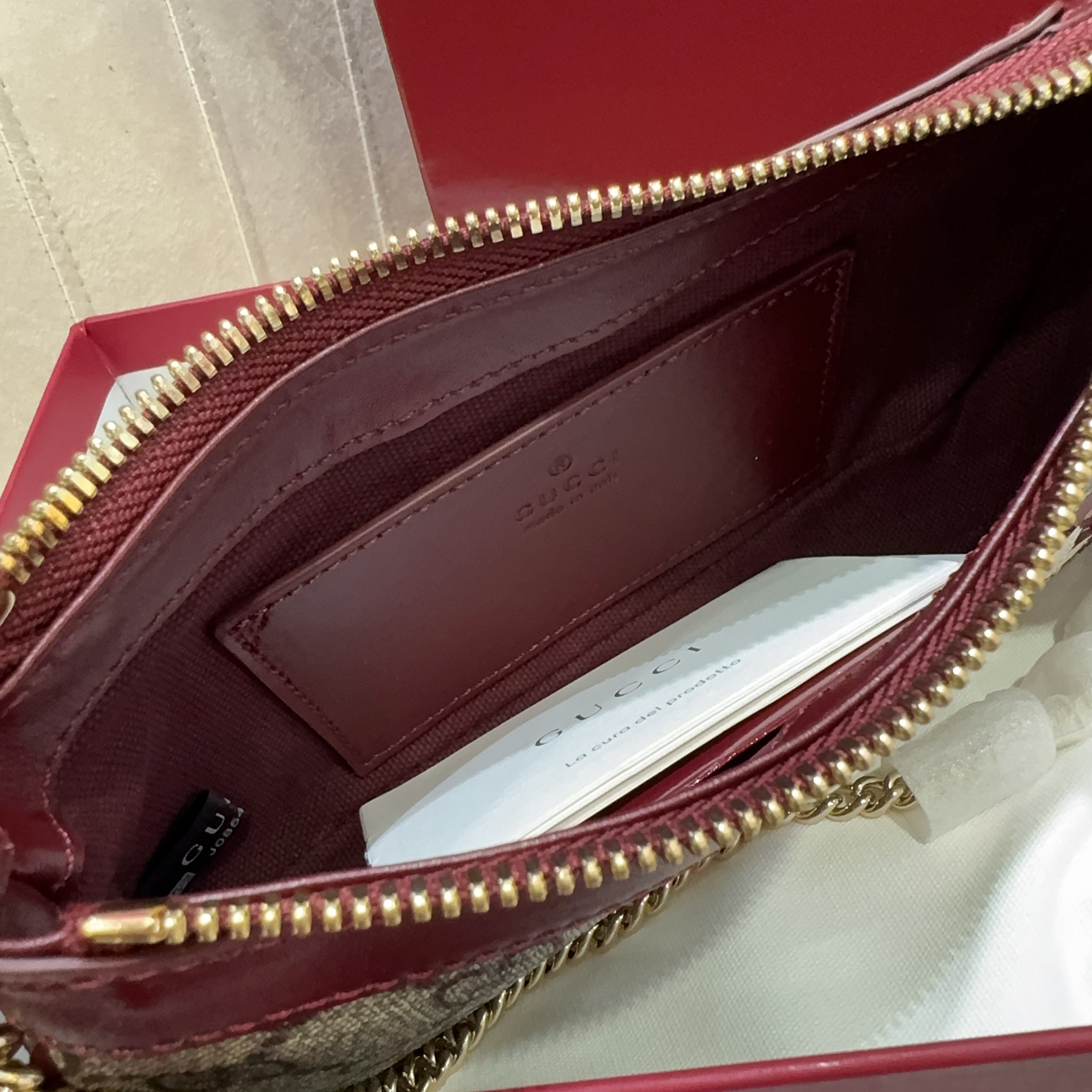 [TOP] GUCCI Children's Series Chain Bag 19 x 10 x 3.5CM - Brown