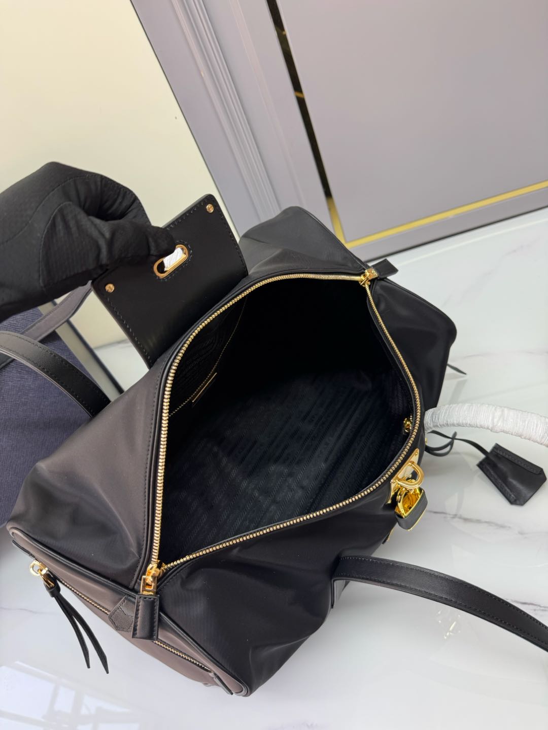 [TOP] PRADA Travel Bags Nylon 40×20×20cm - Black