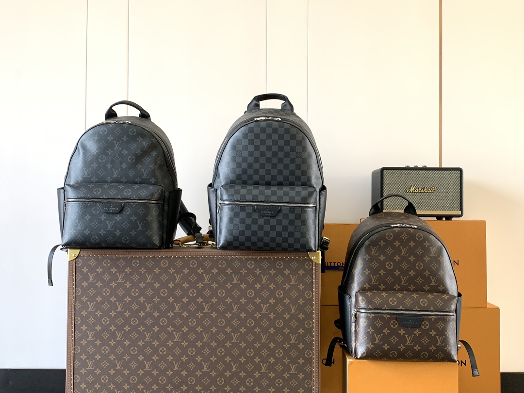 [TOP] Louis Vuitton LV Discovery Backpack Monogram Eclipse Canvas 29x38x20cm - Black/Brown