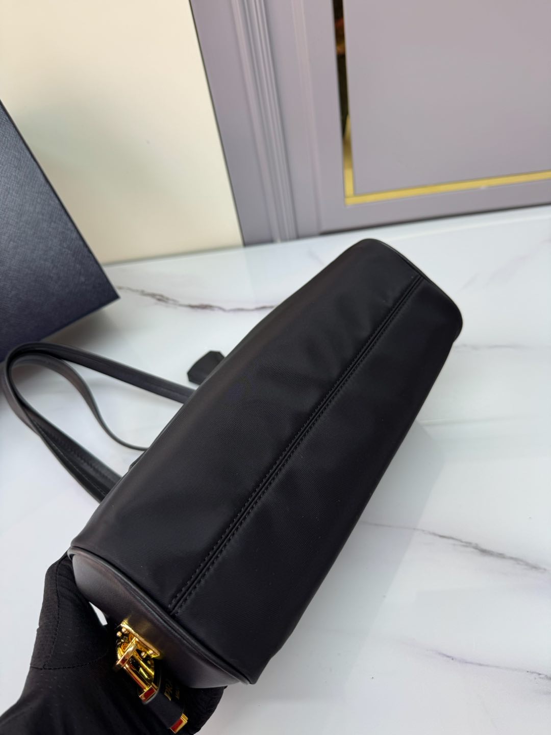 [Top] PRADA Handbag Re-Nylon 29x12.5x10cm - Black