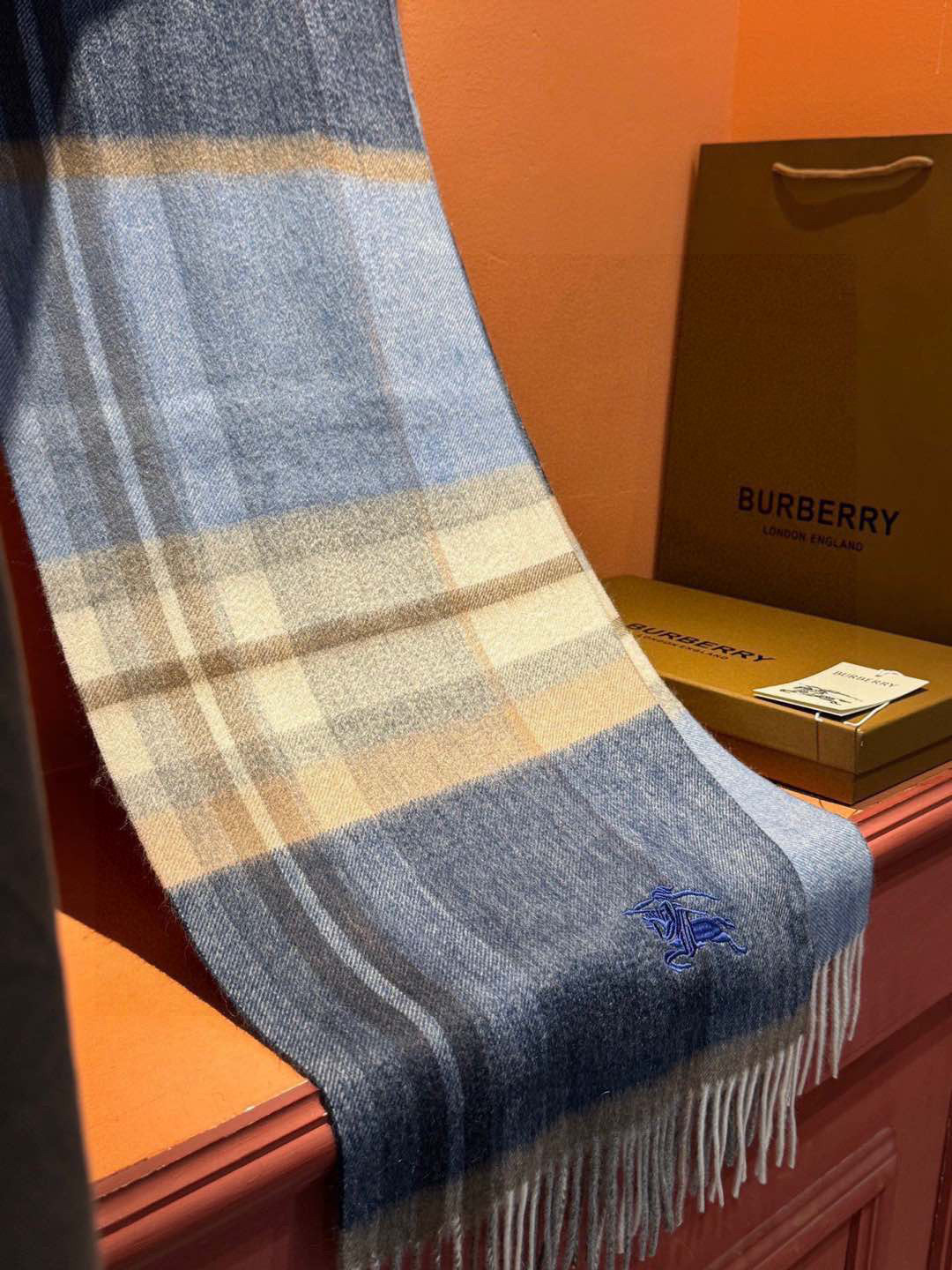 [TOP] BURBERRY Cashmere Scarf 32x180cm - 2 Color