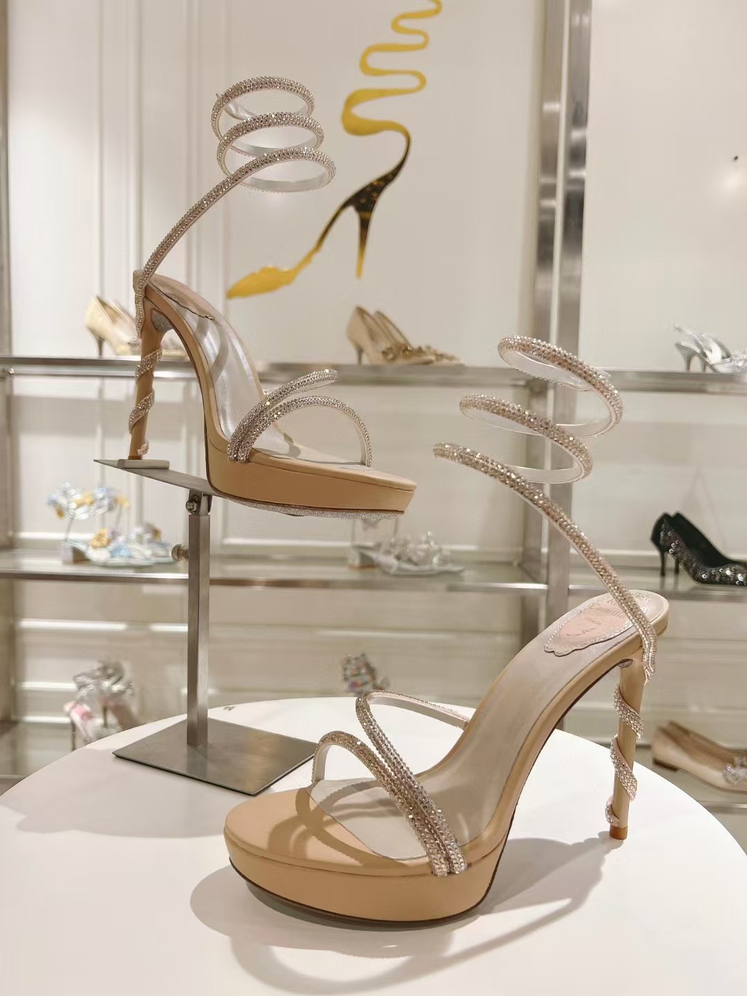 [TOP] Rene Caovilla MARGOT CRYSTAL GOLD PLATFORM SANDAL  - 2 Colors