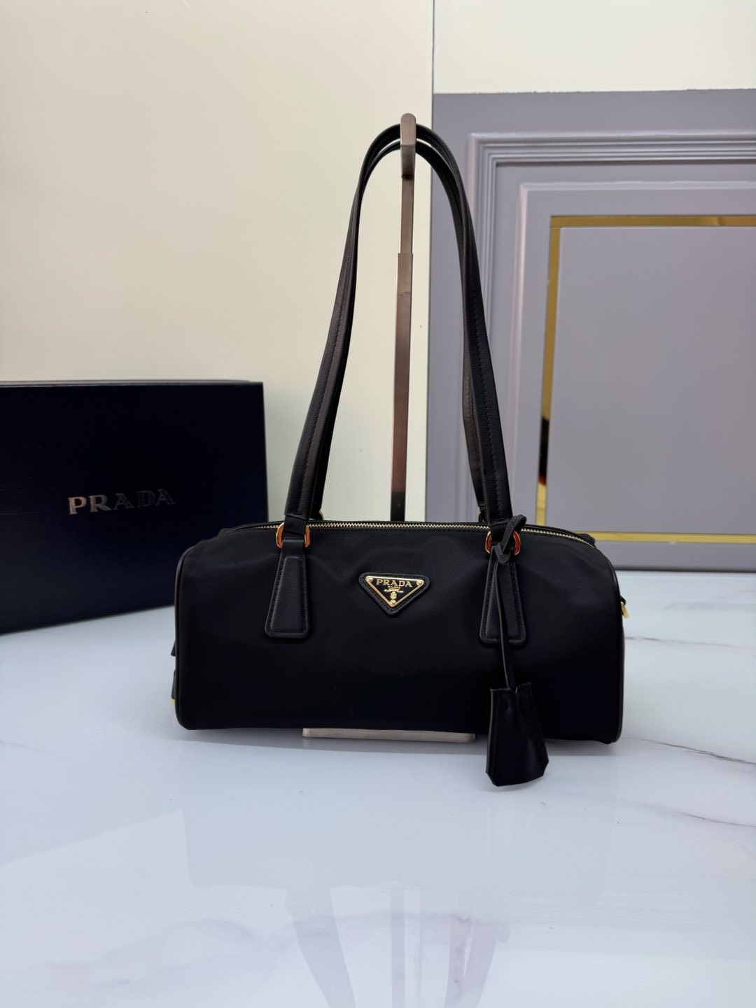[Top] PRADA Handbag Re-Nylon 29x12.5x10cm - Black