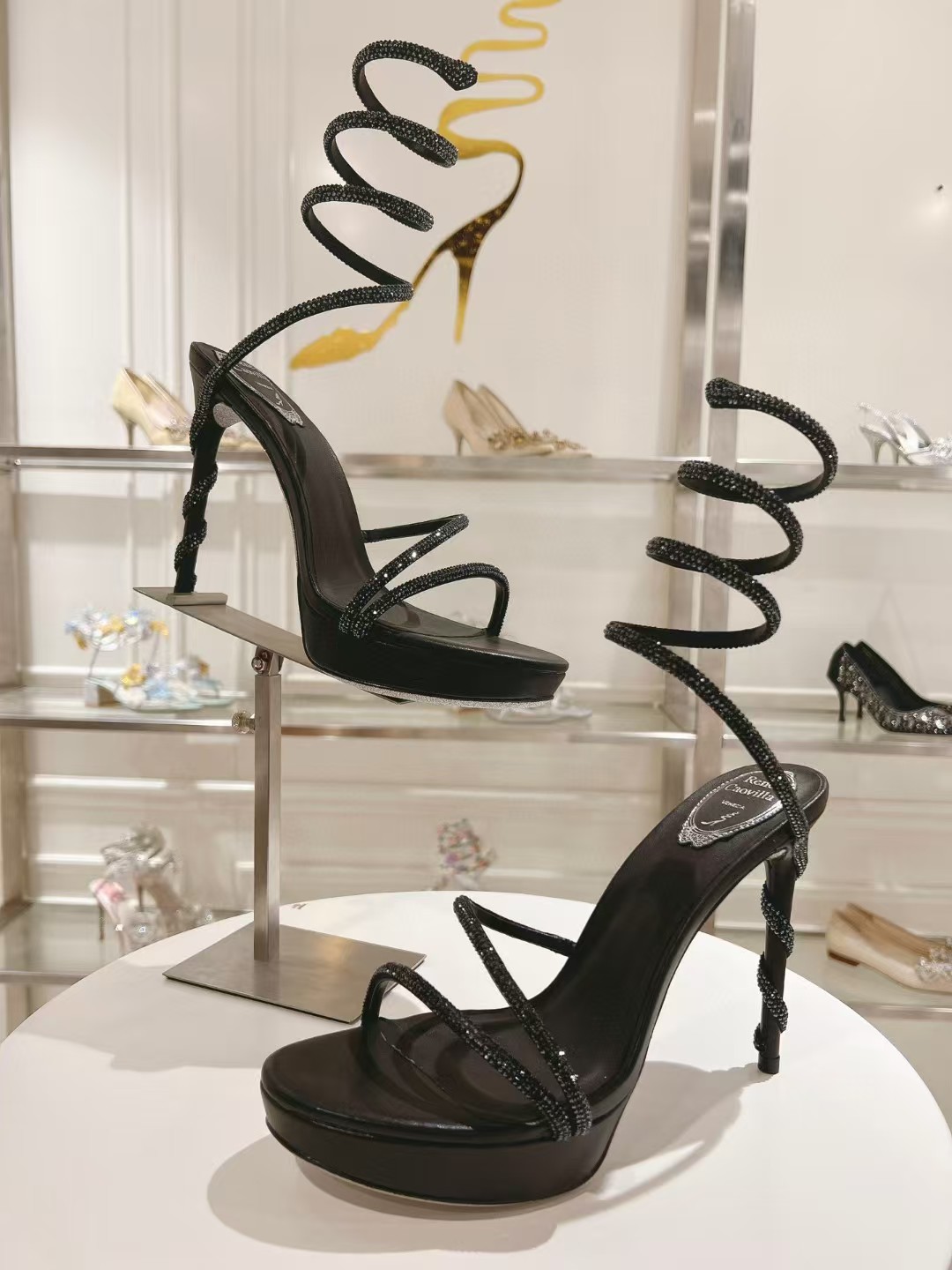 [TOP] Rene Caovilla MARGOT CRYSTAL GOLD PLATFORM SANDAL  - 2 Colors