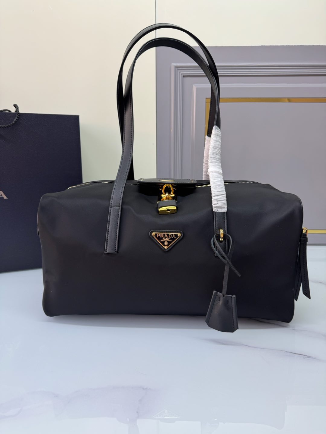 [TOP] PRADA Travel Bags Nylon 40×20×20cm - Black